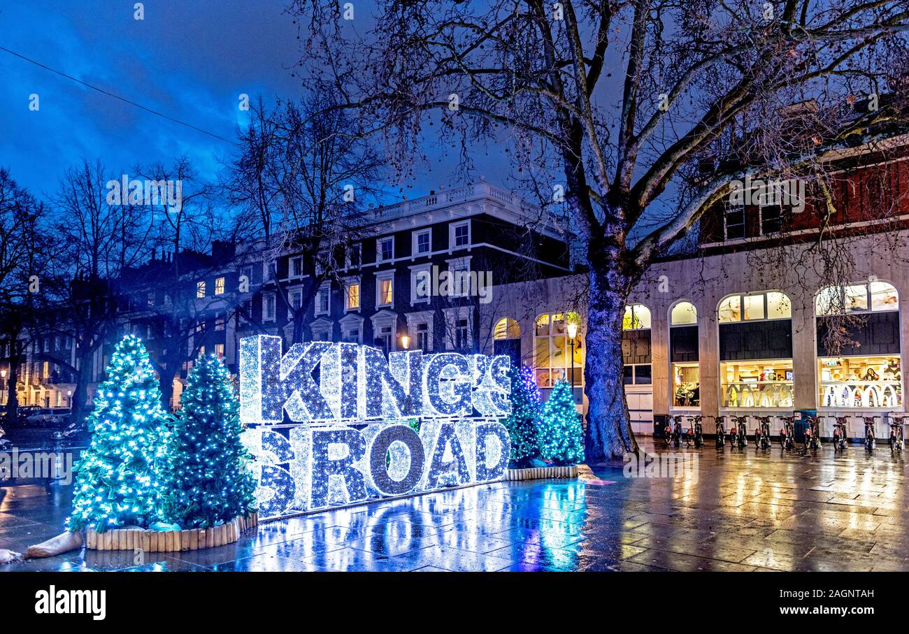 La Kings Road a Natale London REGNO UNITO Foto Stock
