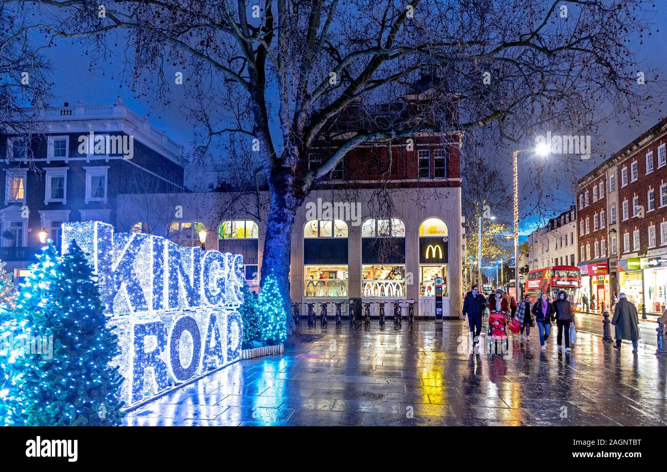La Kings Road a Natale London REGNO UNITO Foto Stock