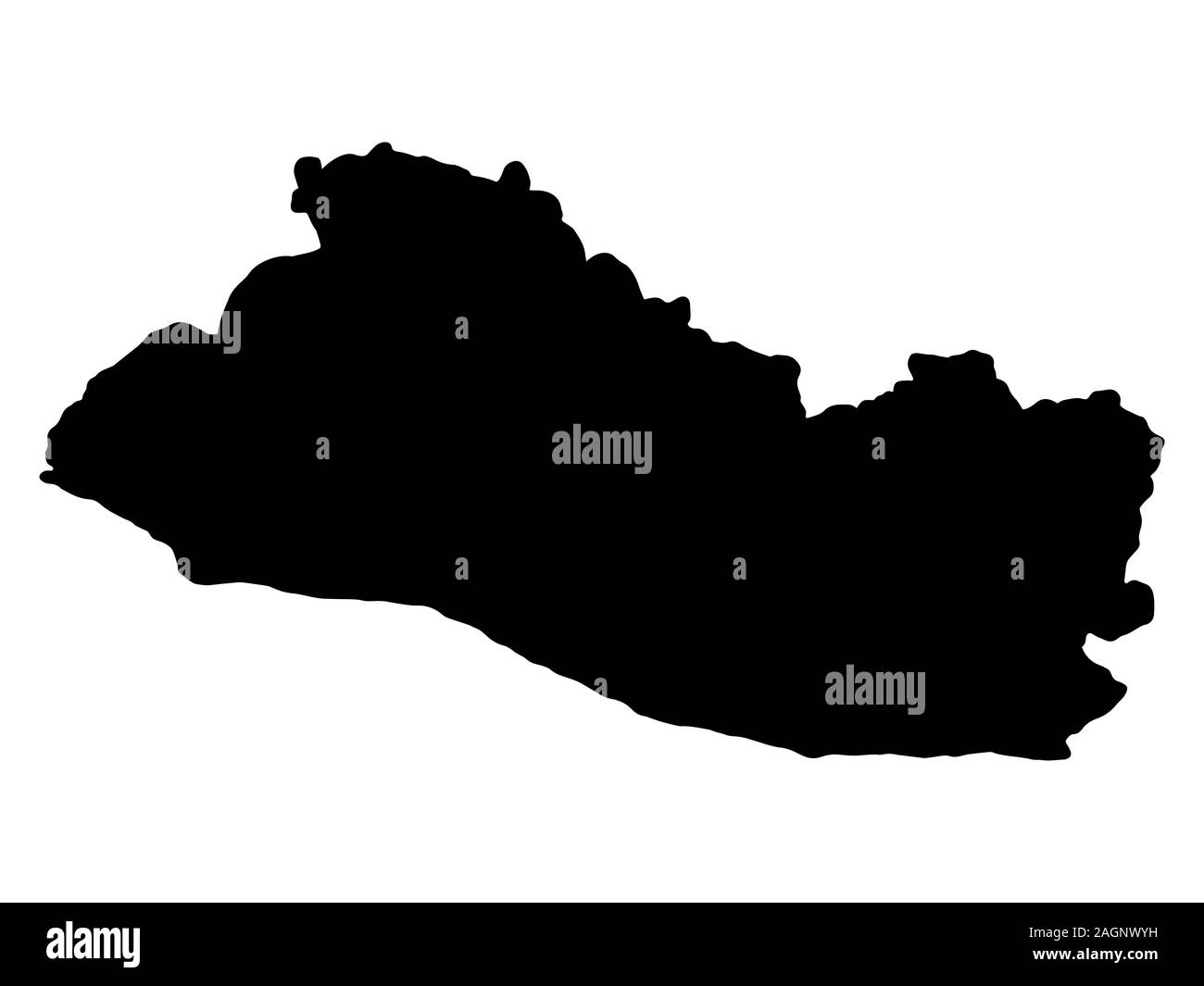 El Salvador Mappa Silhouette illustrazione vettoriale EPS 10 Illustrazione Vettoriale