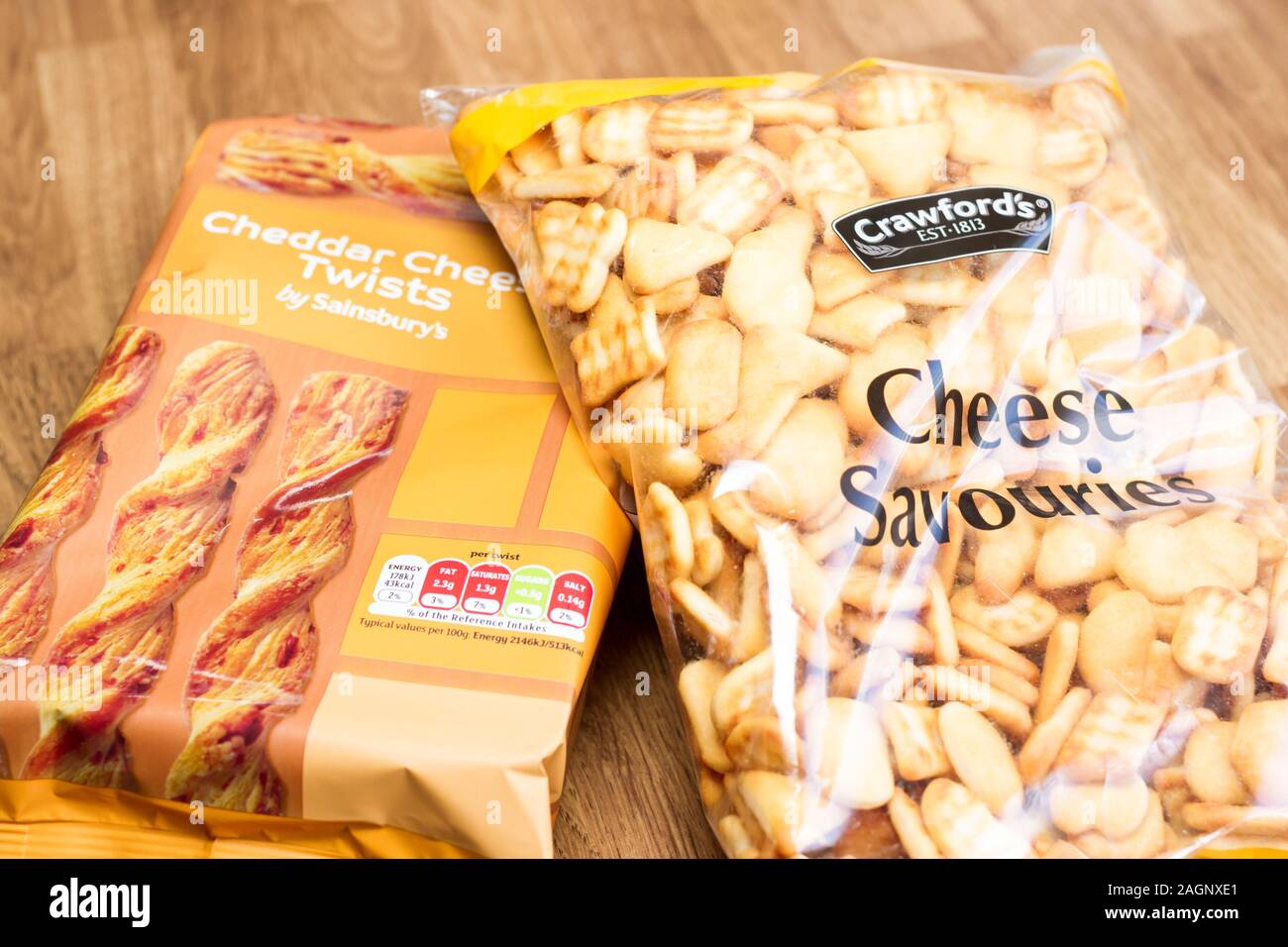 Formaggi saporiti snack aromatizzato, stuzzichini Foto Stock