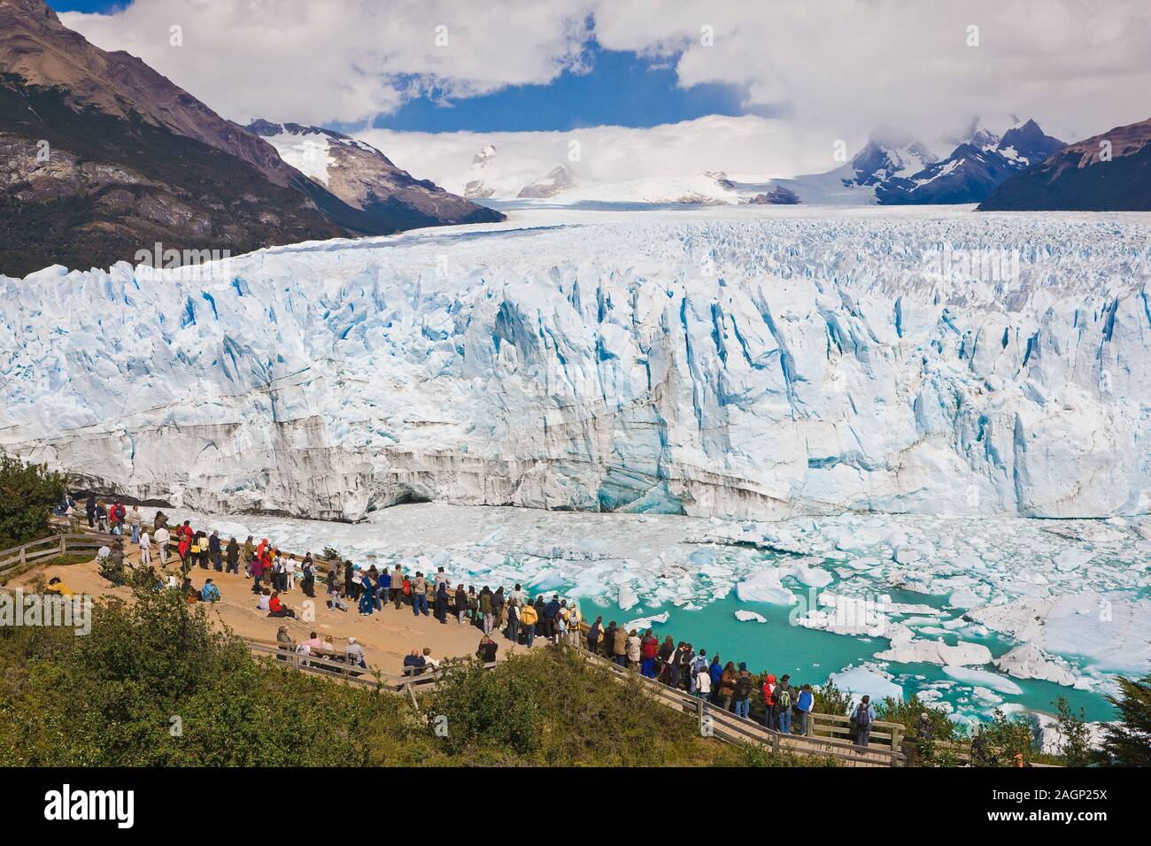Il Ghiacciaio Perito Moreno, parco nazionale Los Glaciares, Patagonia, Argentina Foto Stock