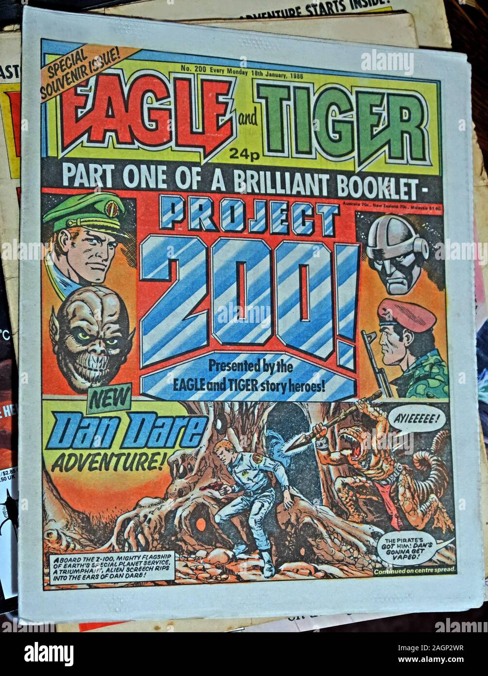 The Eagle and Tiger Comic 1986, 24p, Special souvenir Issue - Project 2002, New Dan dare Adventure Foto Stock