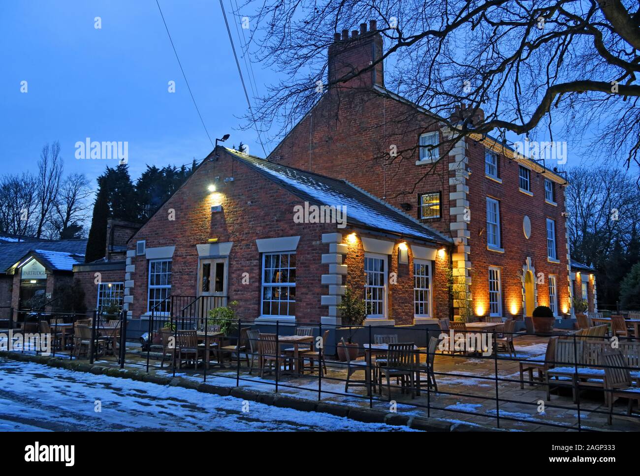 La pernice al tramonto di Stretton, gastropub di paese, Stretton, Warrington , Cheshire, INGHILTERRA, REGNO UNITO, WA4 4LX Foto Stock