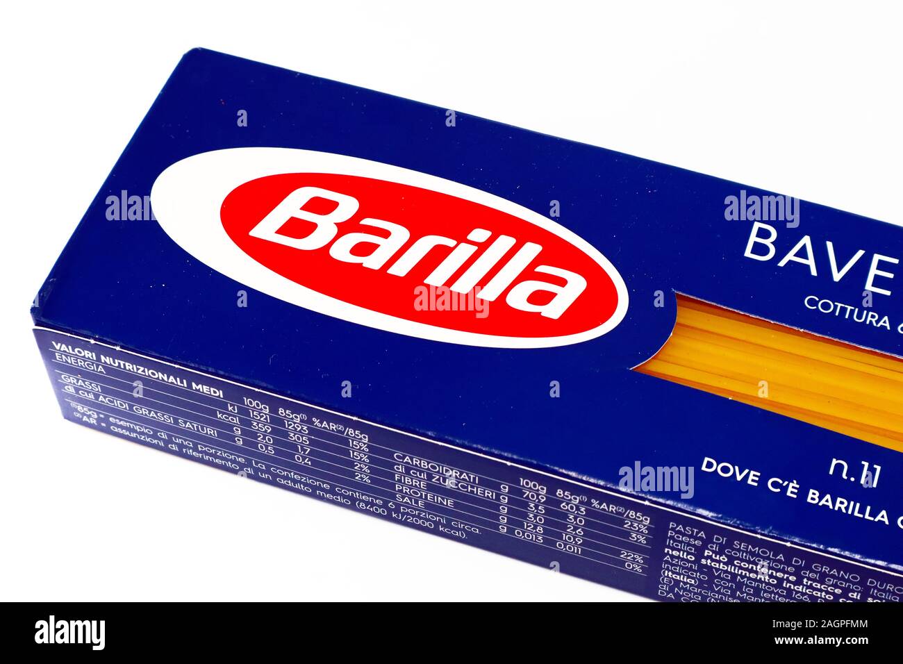 La pasta Barilla. Cibo tradizionale italiano Foto Stock