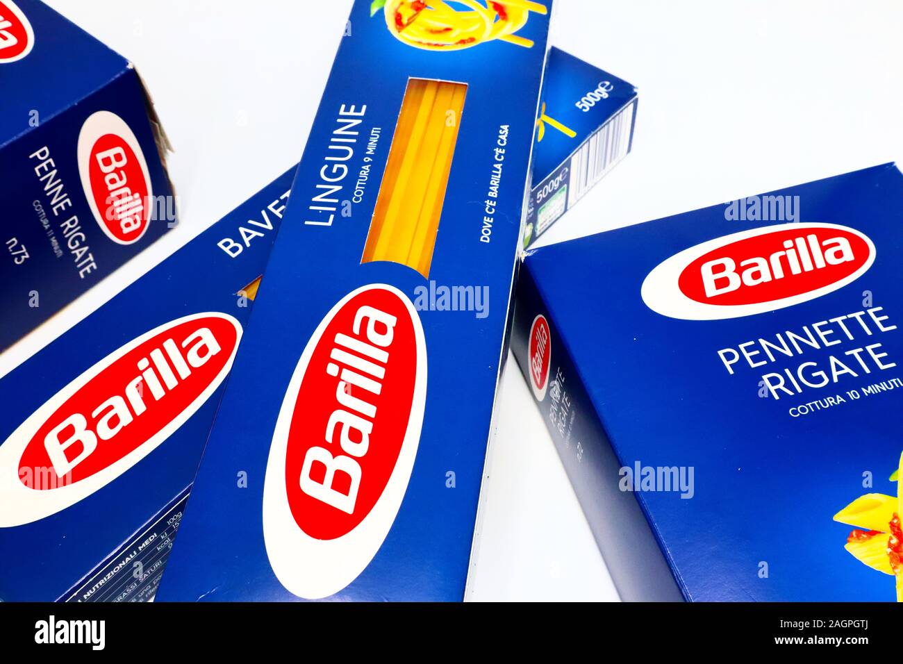 La pasta Barilla. Cibo tradizionale italiano Foto Stock