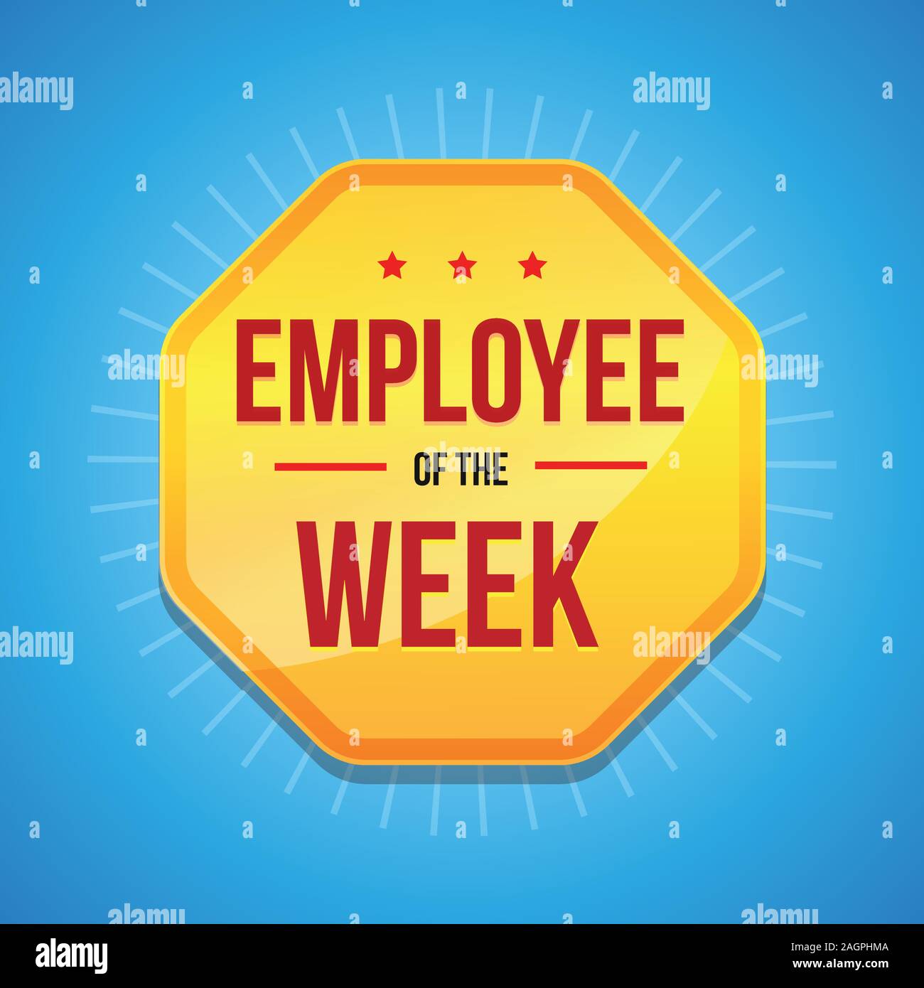 Dipendente del premio della settimana il badge Illustrazione Vettoriale