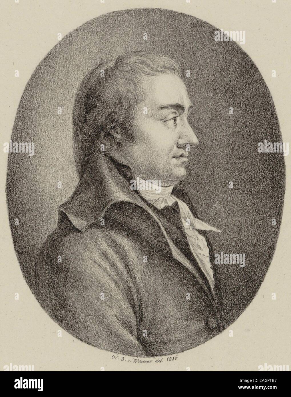 Ritratto del compositore Johann Rudolf Zumsteeg (1760-1802). Museo: Collezione privata. Autore: Heinrich Eduard von inverno. Foto Stock