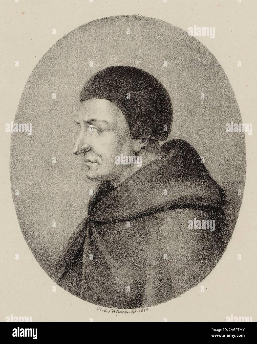 Ritratto del compositore Giovanni Battista Martini (1706-1784). Museo: Collezione privata. Autore: Heinrich Eduard von inverno. Foto Stock