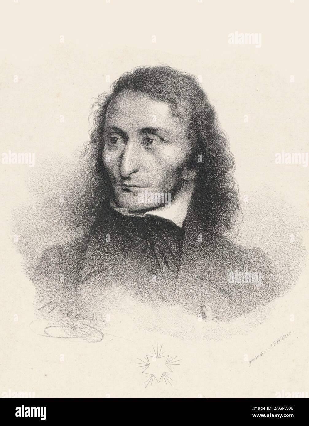 Ritratto di Niccolò Paganini (1782-1840). Museo: Collezione privata. Autore: anonimo. Foto Stock
