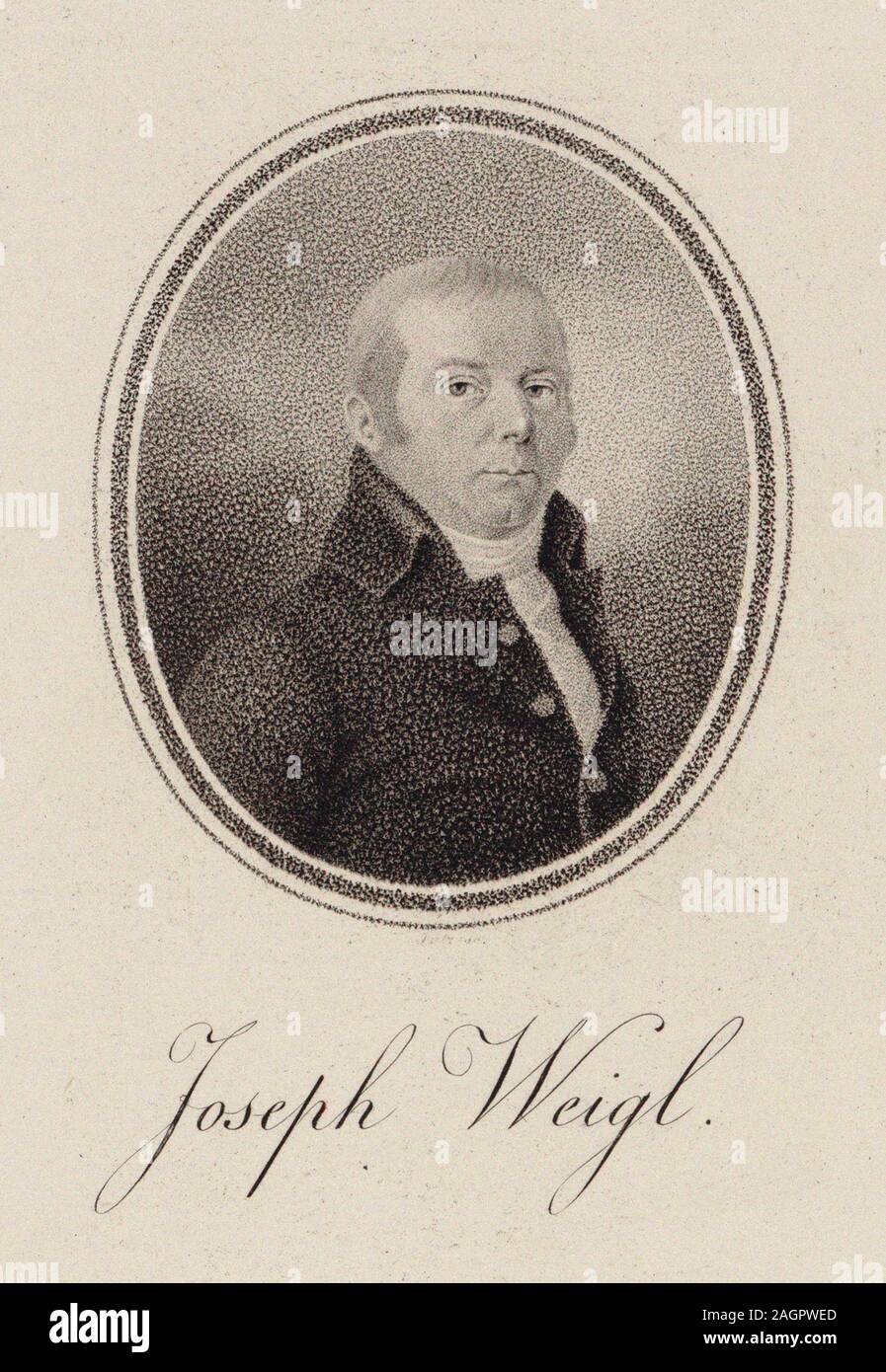 Ritratto del violoncellista Joseph Franz Weigl (1740-1820). Museo: Collezione privata. Autore: anonimo. Foto Stock