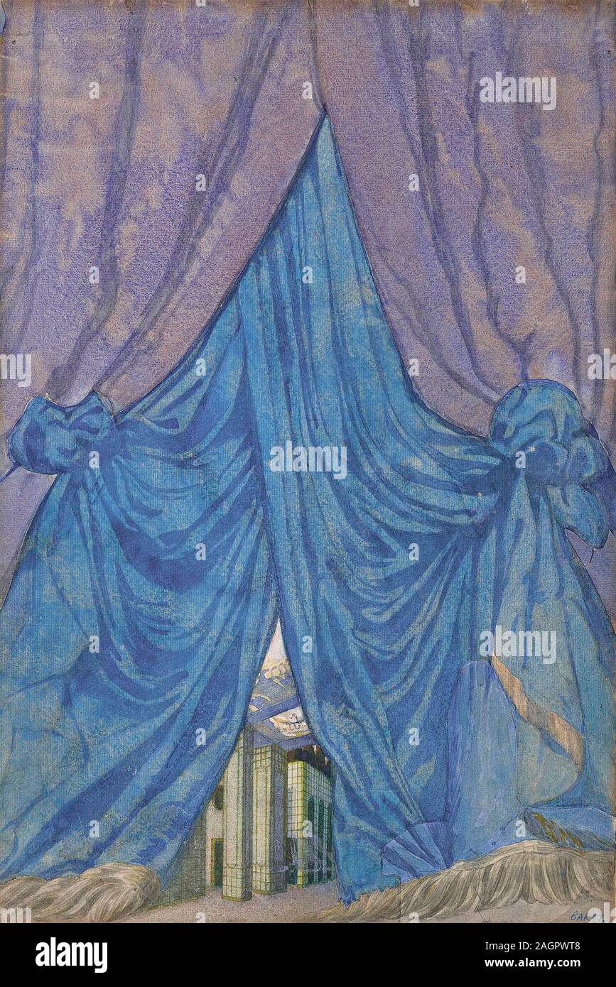 Progettazione di una tenda per il balletto La bella addormentata di P. Tchaikovsky. Museo: Collezione privata. Autore: Leon Bakst. Foto Stock