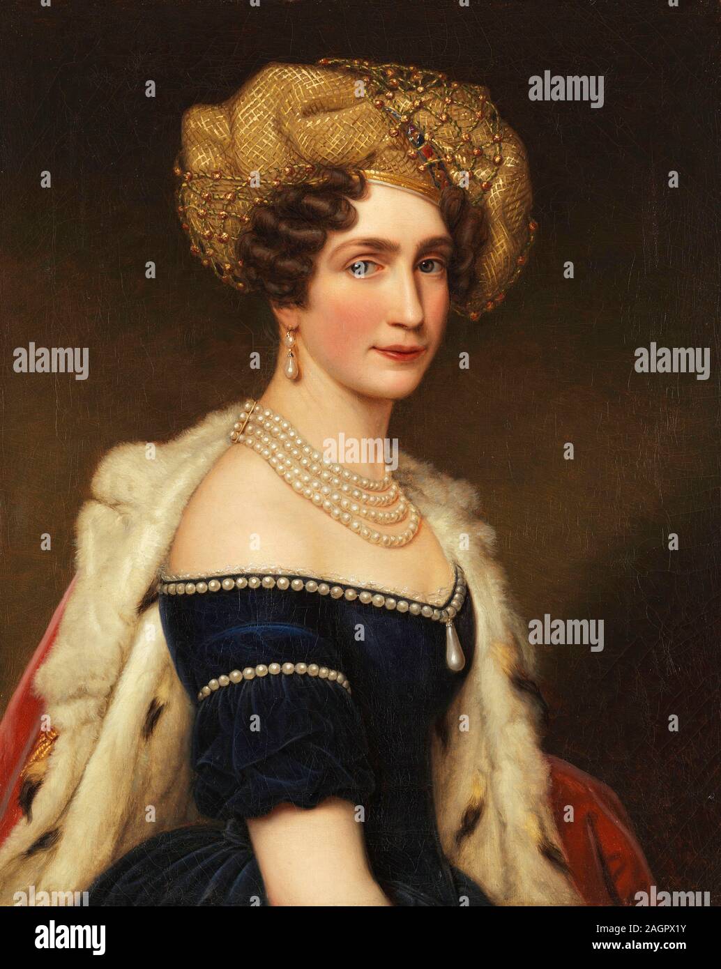 La principessa Augusta di Baviera (1788-1851), duchessa di Leuchtenberg. Museo: Collezione privata. Autore: Joseph Karl Stieler. Foto Stock