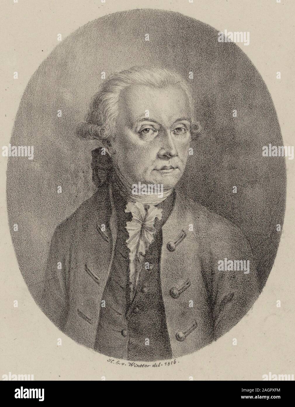 Ritratto di Leopold Mozart (1719-1787). Museo: Collezione privata. Autore: Heinrich Eduard von inverno. Foto Stock