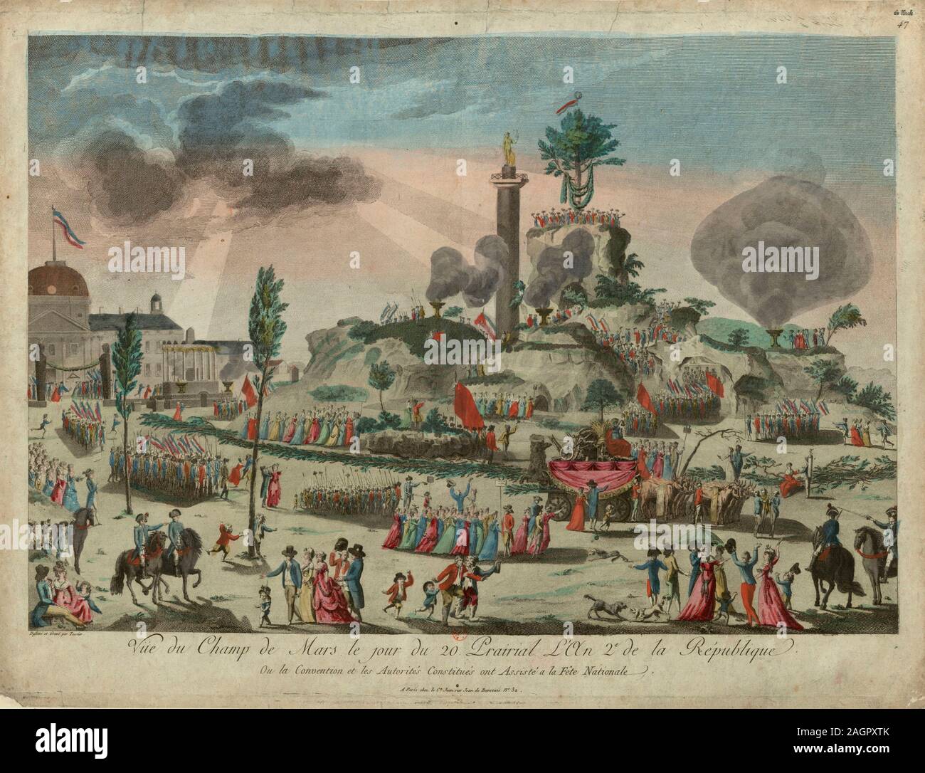 Il Festival dell'Essere Supremo presso il Campo di Marte, 8 giugno 1794. Museo: BIBLIOTHEQUE NATIONALE DE FRANCE. Autore: G. Texier. Foto Stock