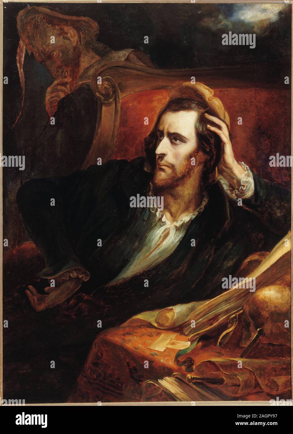 Faust nel suo studio (Faust dans son cabinet). Museo: il Musée de la Vie romantique, Parigi. Autore: ARY SCHEFFER. Foto Stock