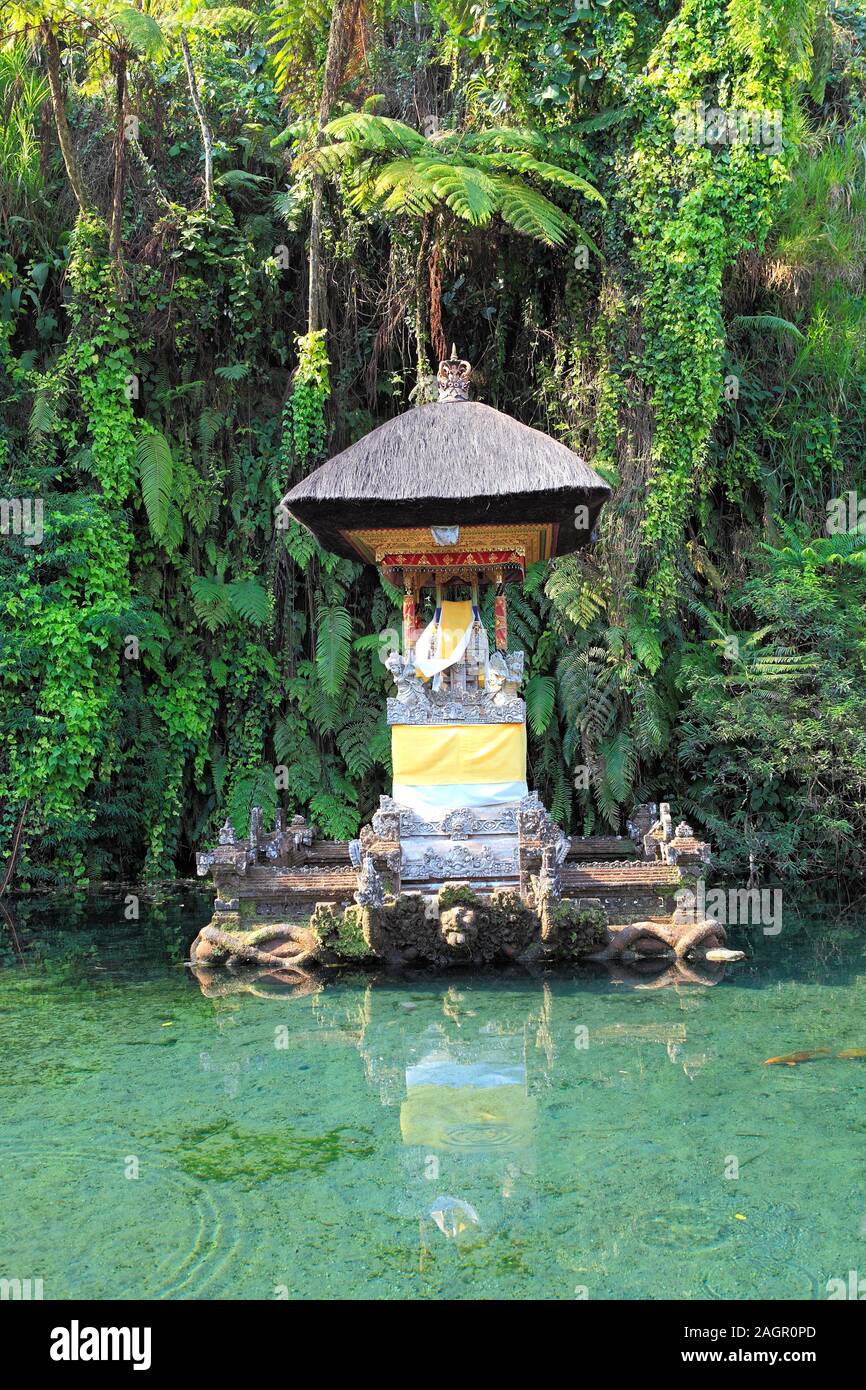 Santuario costruito in una piccola piscina. Pura Gunung Kawi Sebatu tempio, Tegallelang. Nei pressi di Ubud. Bali, Indonesia. Foto Stock Santuario costruito in una piccola piscina. Pura Gunung Kawi Sebatu tempio, Tegallelang. Nei pressi di Ubud. Bali, Indonesia. Foto Stock