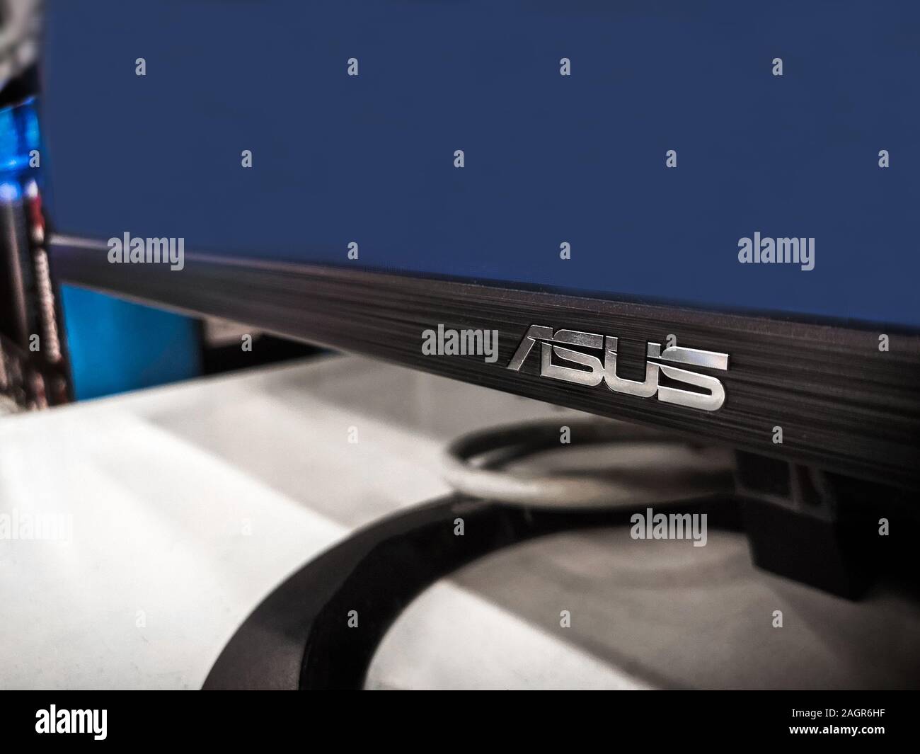 ASUS logo del marchio sullo schermo del computer Foto Stock