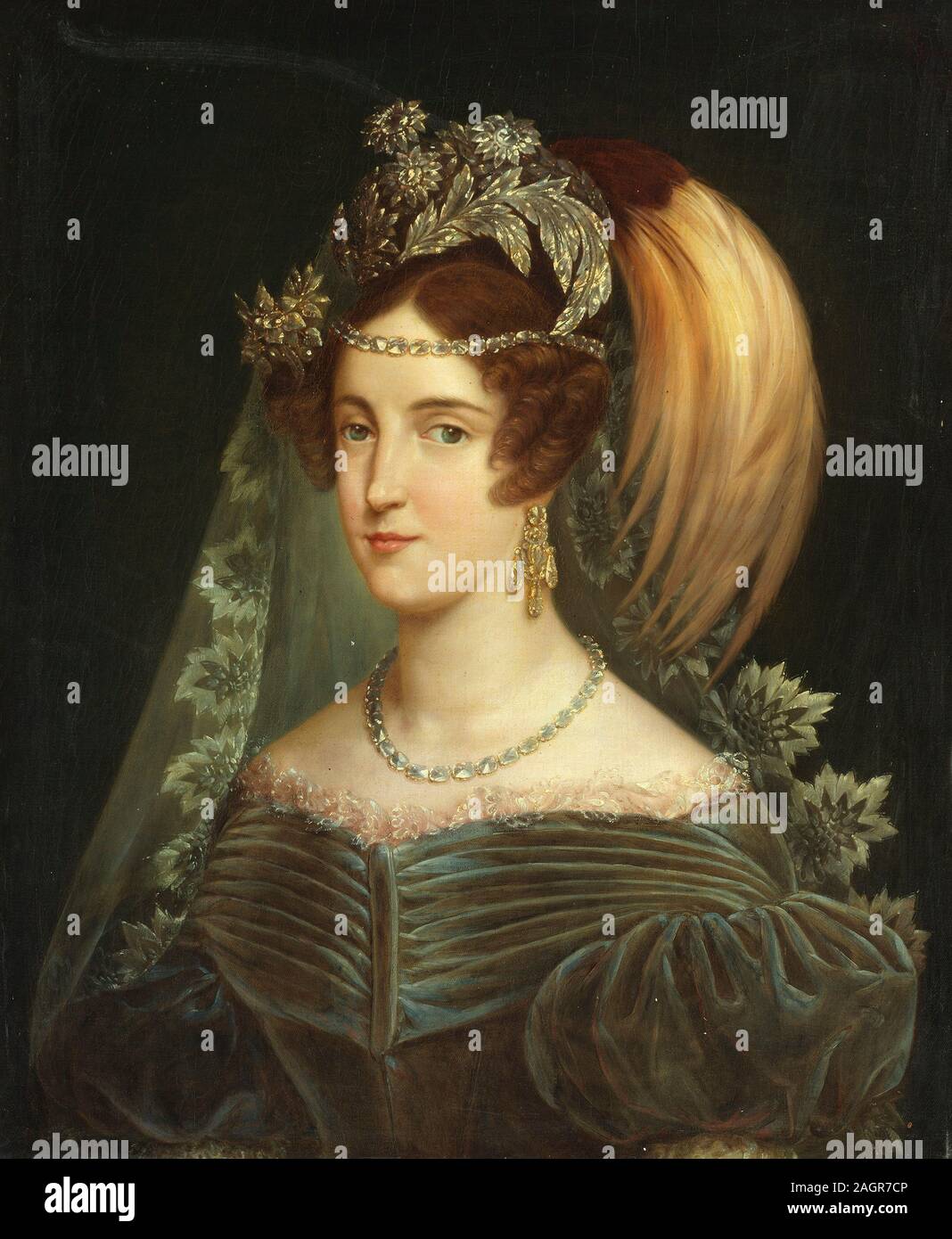 Ritratto di Maria Cristina di Savoia (1812-1836), Regina delle Due Sicilie. Museo : Museo di Capodimonte, Napoli. Autore: Giuseppe Navarra. Foto Stock