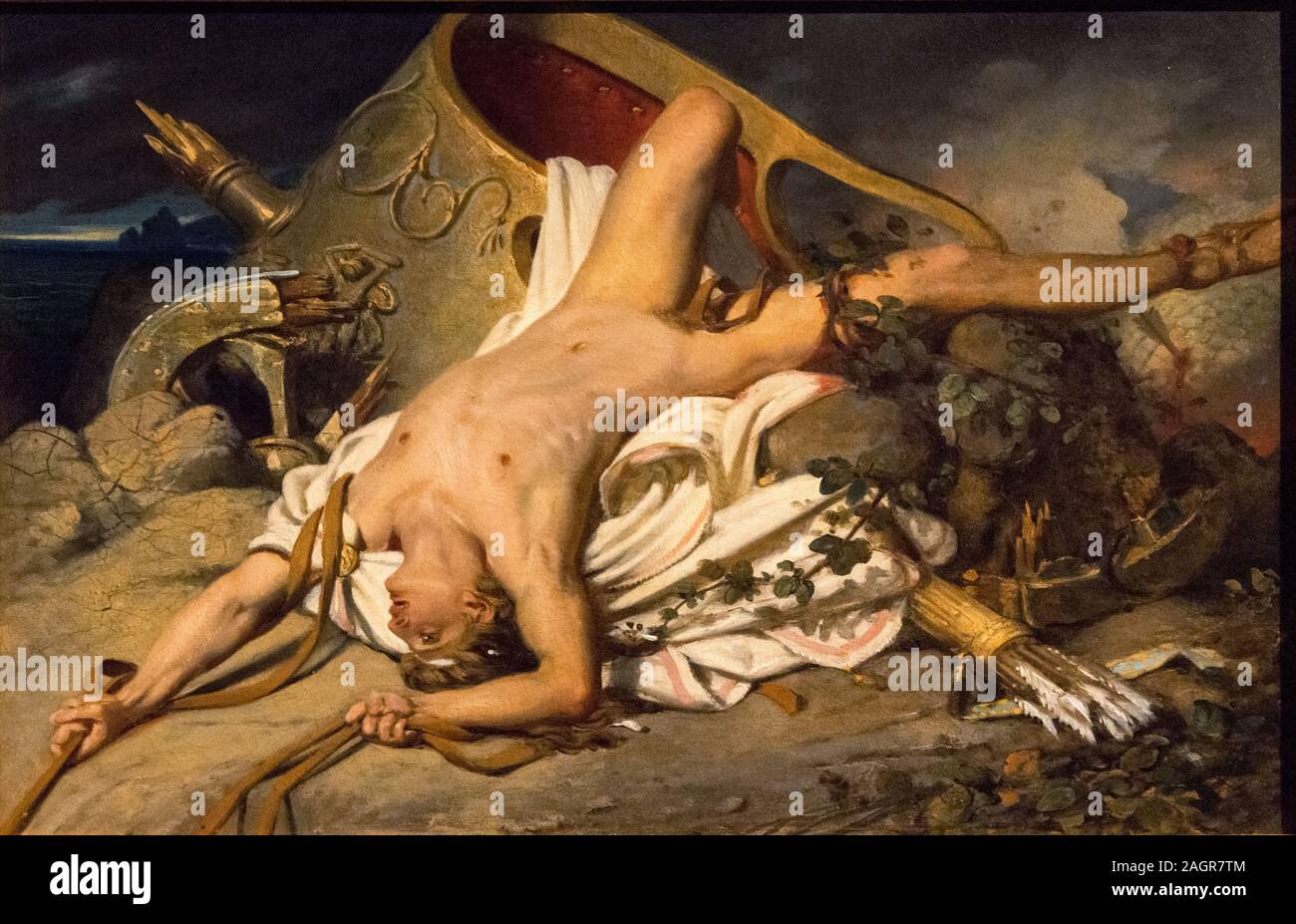 La morte di Ippolito. Museo: Musée Fabre di Montpellier. Autore: Giuseppe-desiderio corte. Foto Stock