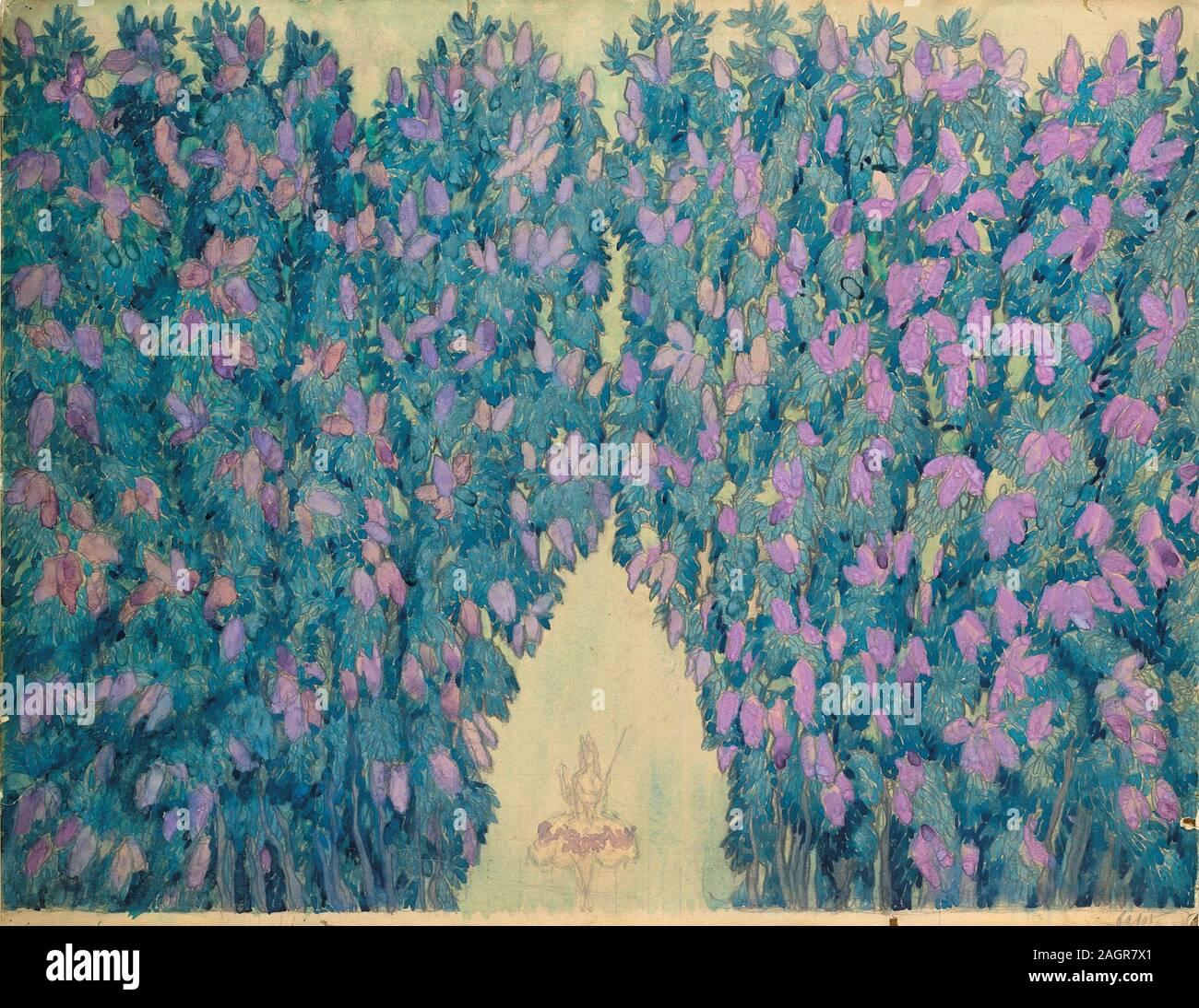 Scenografia per il balletto La bella addormentata di P. Tchaikovsky. Museo: Collezione privata. Autore: Leon Bakst. Foto Stock