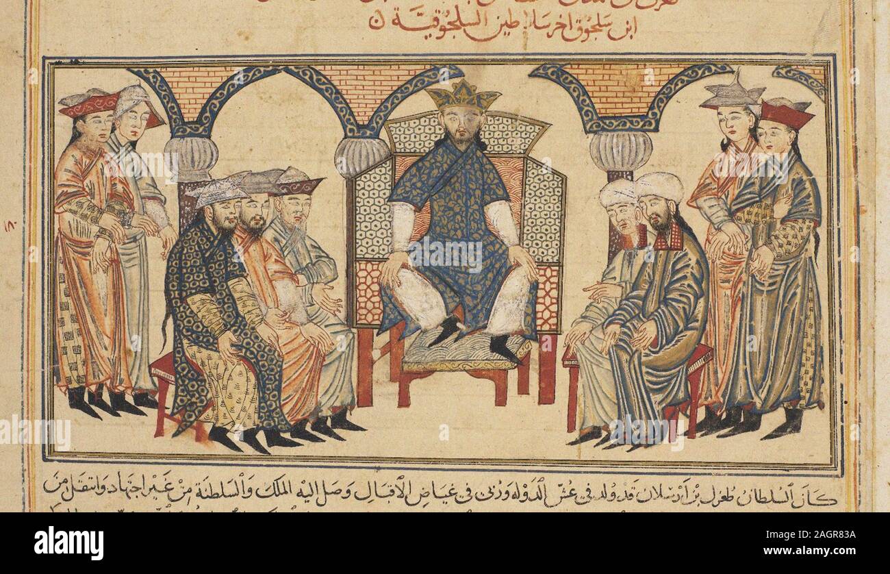 Toghrul III, l'ultimo re della Seljuq Impero. Miniatura di Jami' al-tawarikh (Storia Universale). Museo: la Harvard University di Cambridge. Autore: anonimo. Foto Stock