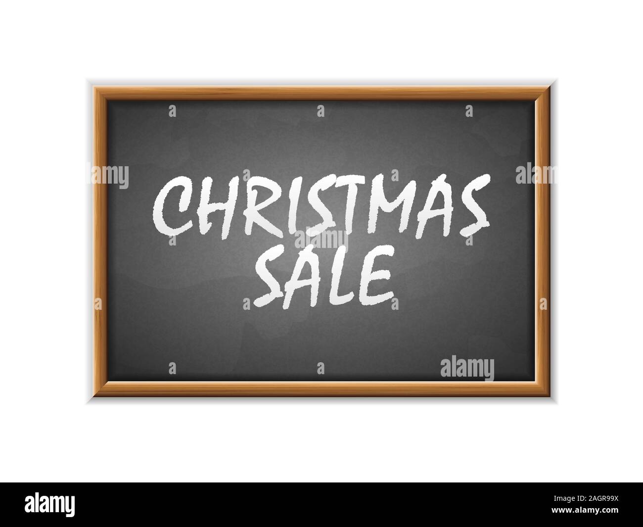 Vendita di Natale scritti su una lavagna. Illustrazione Vettoriale. Foto Stock