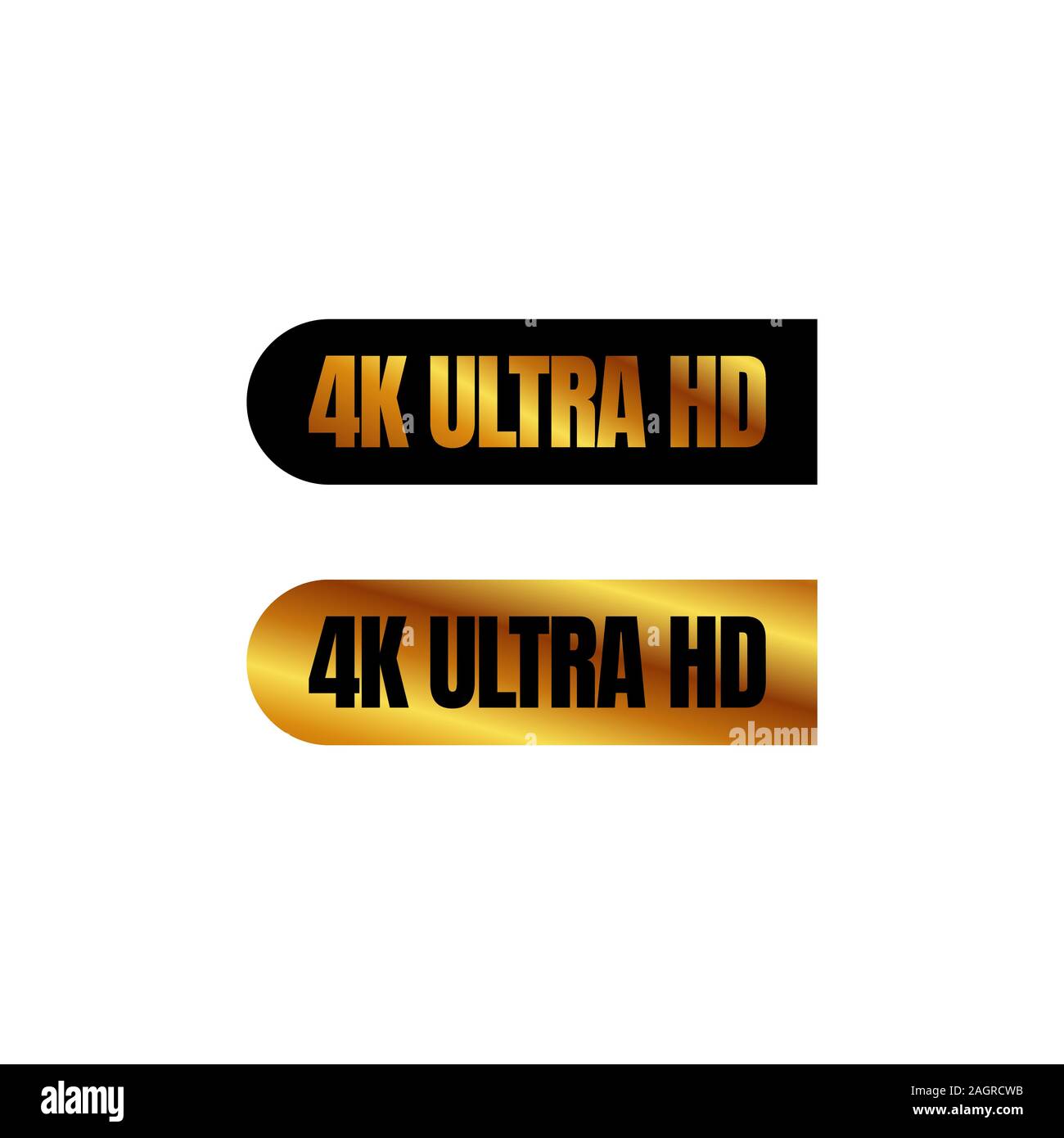 4K Ultra HD pulsante logo 4K UHD segno marchio Ultra risoluzione ad alta definizione HD symbol Illustrazione Vettoriale