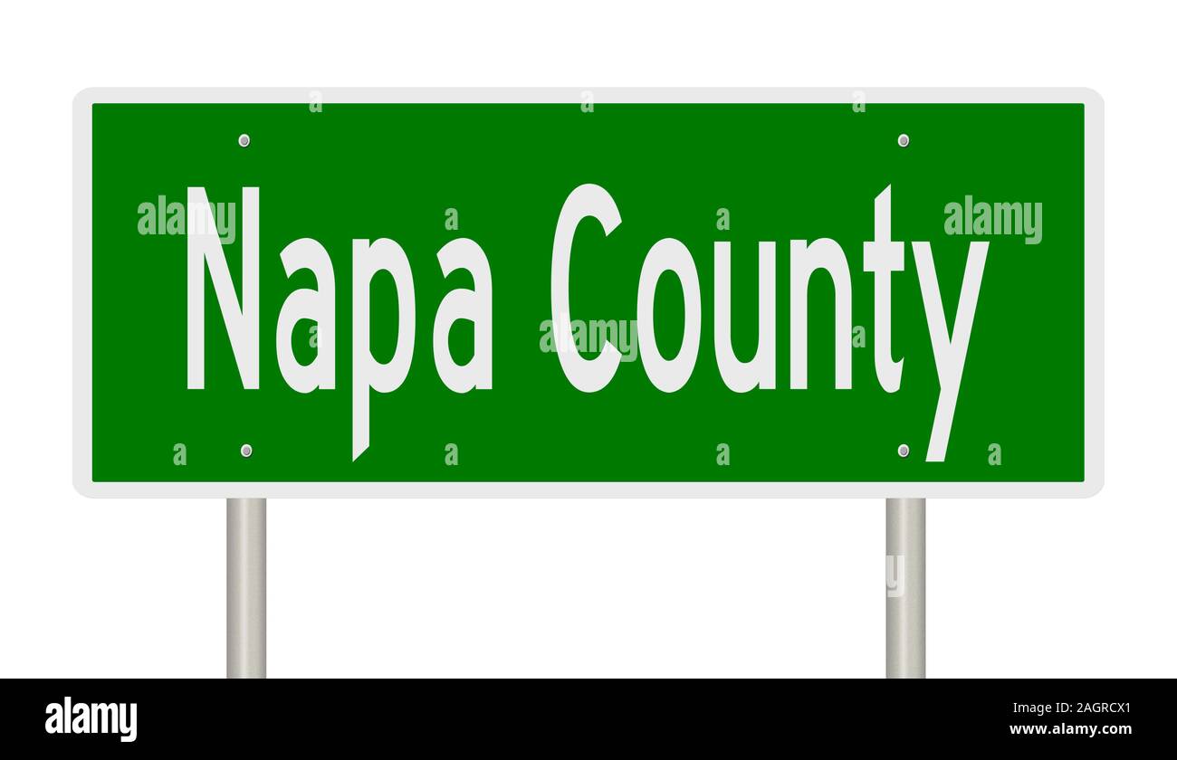 Il rendering di un verde 3d autostrada segno per la contea di Napa Foto Stock