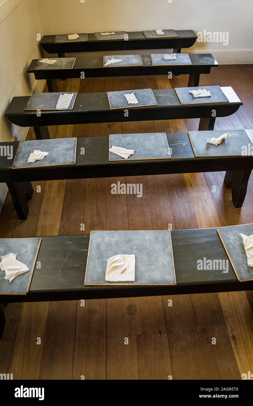 Vecchia aula, antica sede del governo, un convict-costruito del xix secolo dei governatori residence, ora sede di una collezione di mobili coloniali, Par Foto Stock