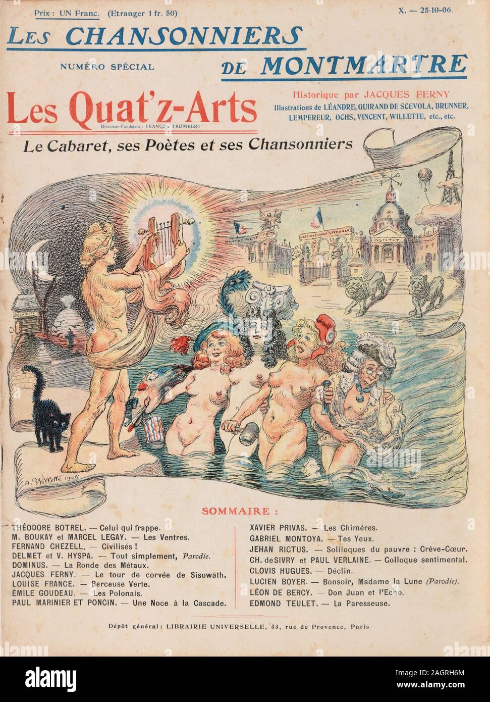Cabaret des Quat'z'arti. Museo: Collezione privata. Autore: ADOLPHE WILLETTE. Foto Stock