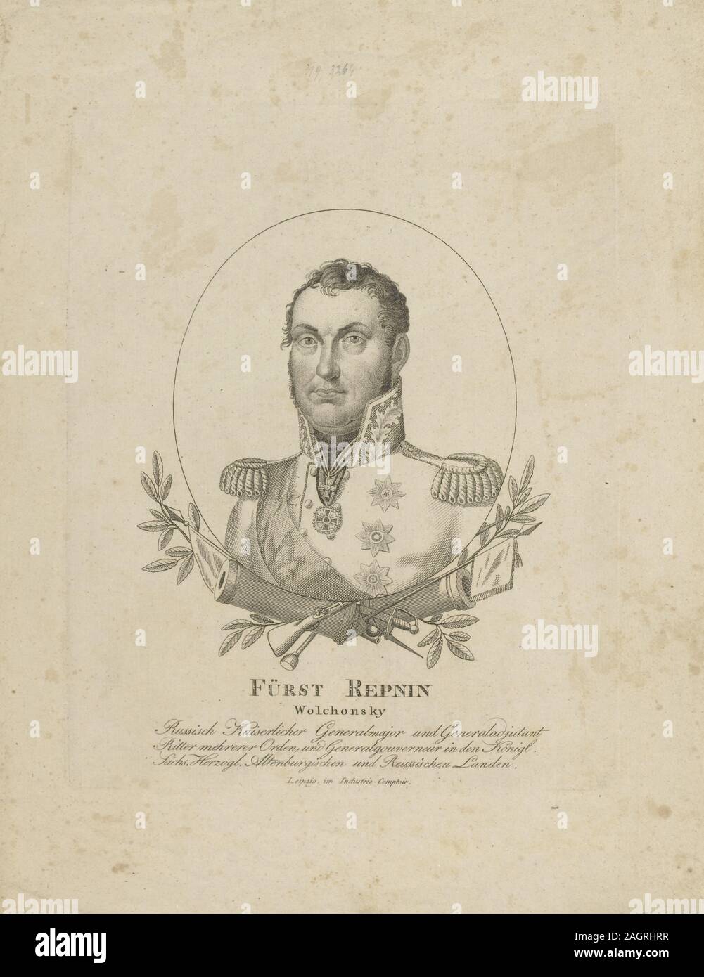 Il principe Nikolai Grigoryevich Repnin-Volkonsky (1778-1845). Museo: Collezione privata. Autore: anonimo. Foto Stock