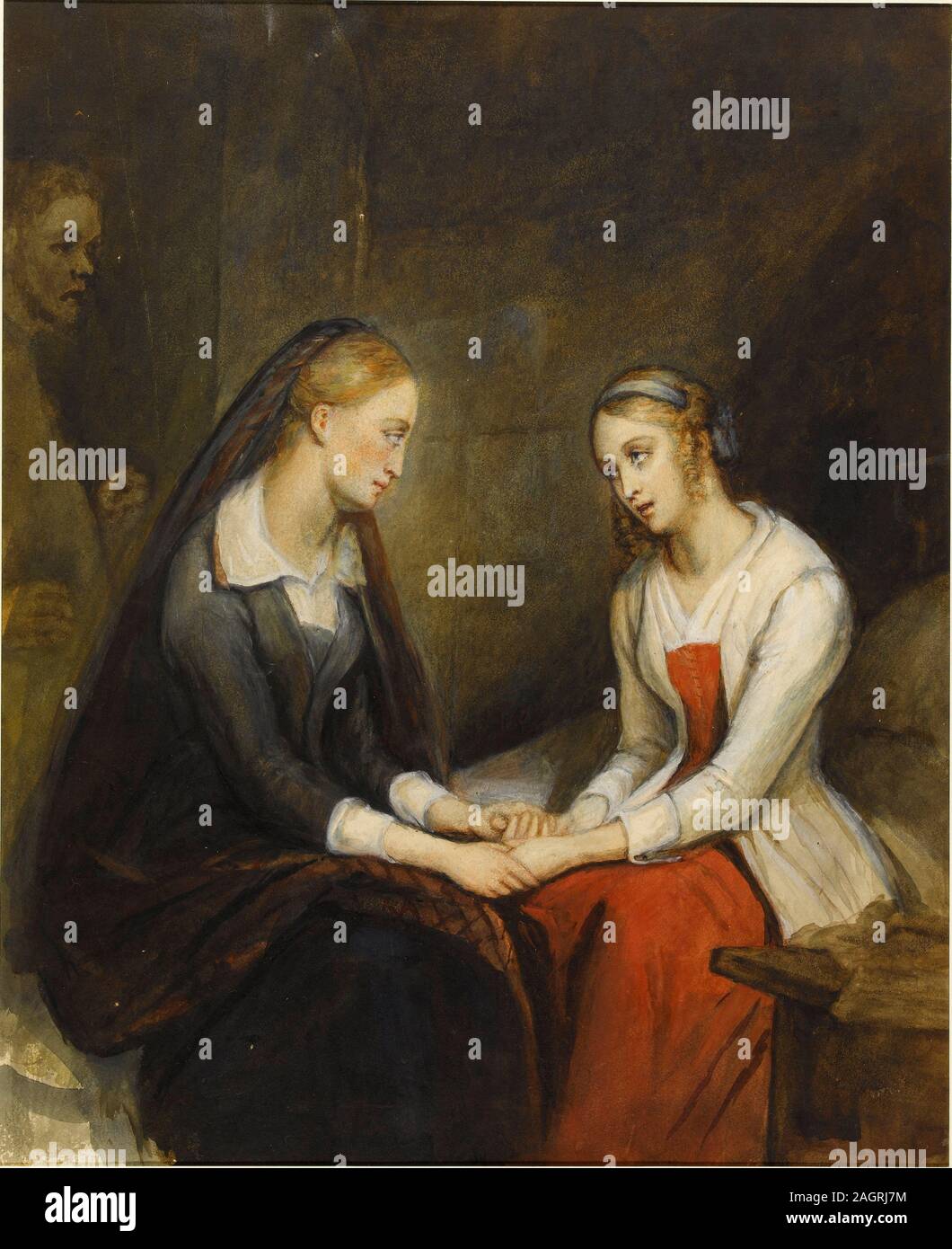 Effie e Jeanie Deans. Dopo Walter Scott nel "cuore di Mid-Lothian'. Museo: il Musée de la Vie romantique, Parigi. Autore: ARY SCHEFFER. Foto Stock