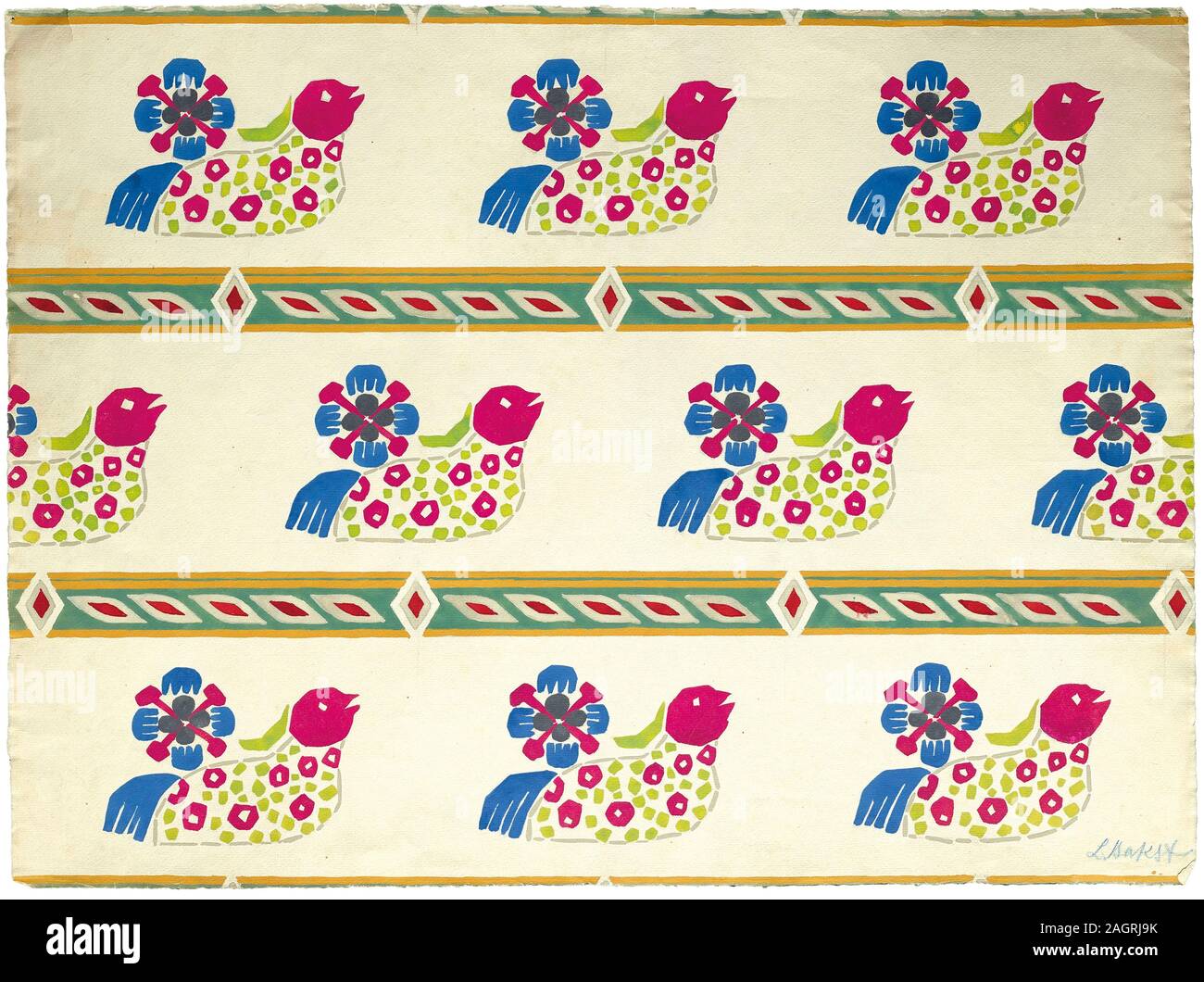 Il design tessile. Museo: Collezione privata. Autore: Leon Bakst. Foto Stock