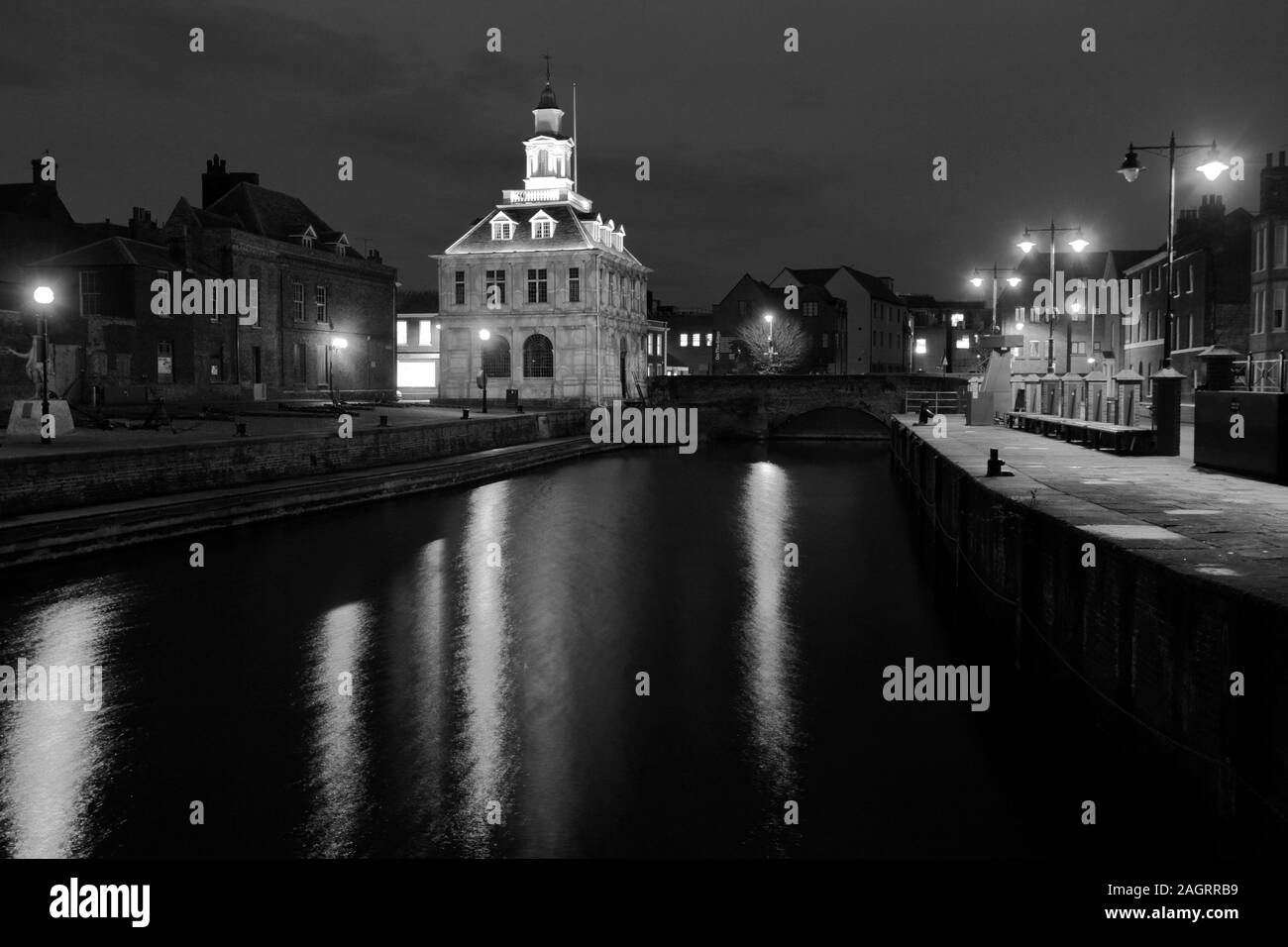 Patern proiezioni sulla Custom House, Kings Lynn Minster, Kings Lynn town, North Norfolk, Inghilterra, Gran Bretagna Foto Stock