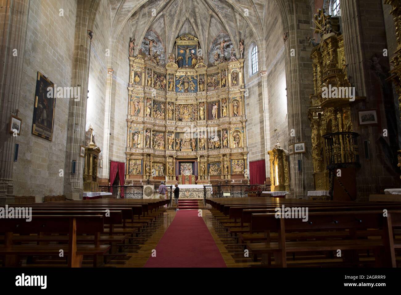 Altare di Santa Maria la Mayor e Chiesa di San Vicente de la Sonsierra; Alava; Paese Basco; Spagna Foto Stock