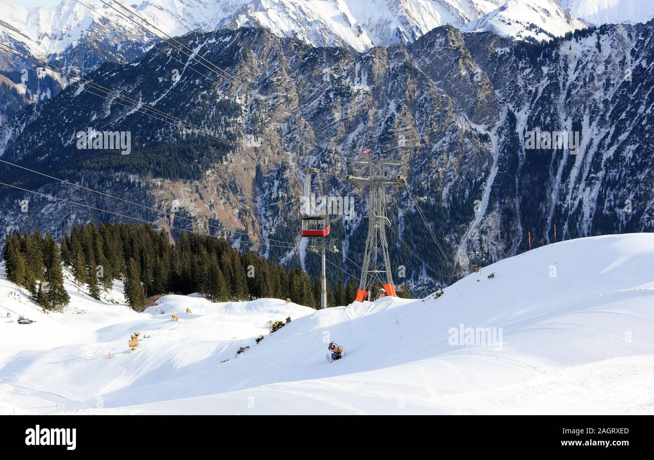 Il Fellhorn montagna in inverno. Alpi, Germania. Foto Stock