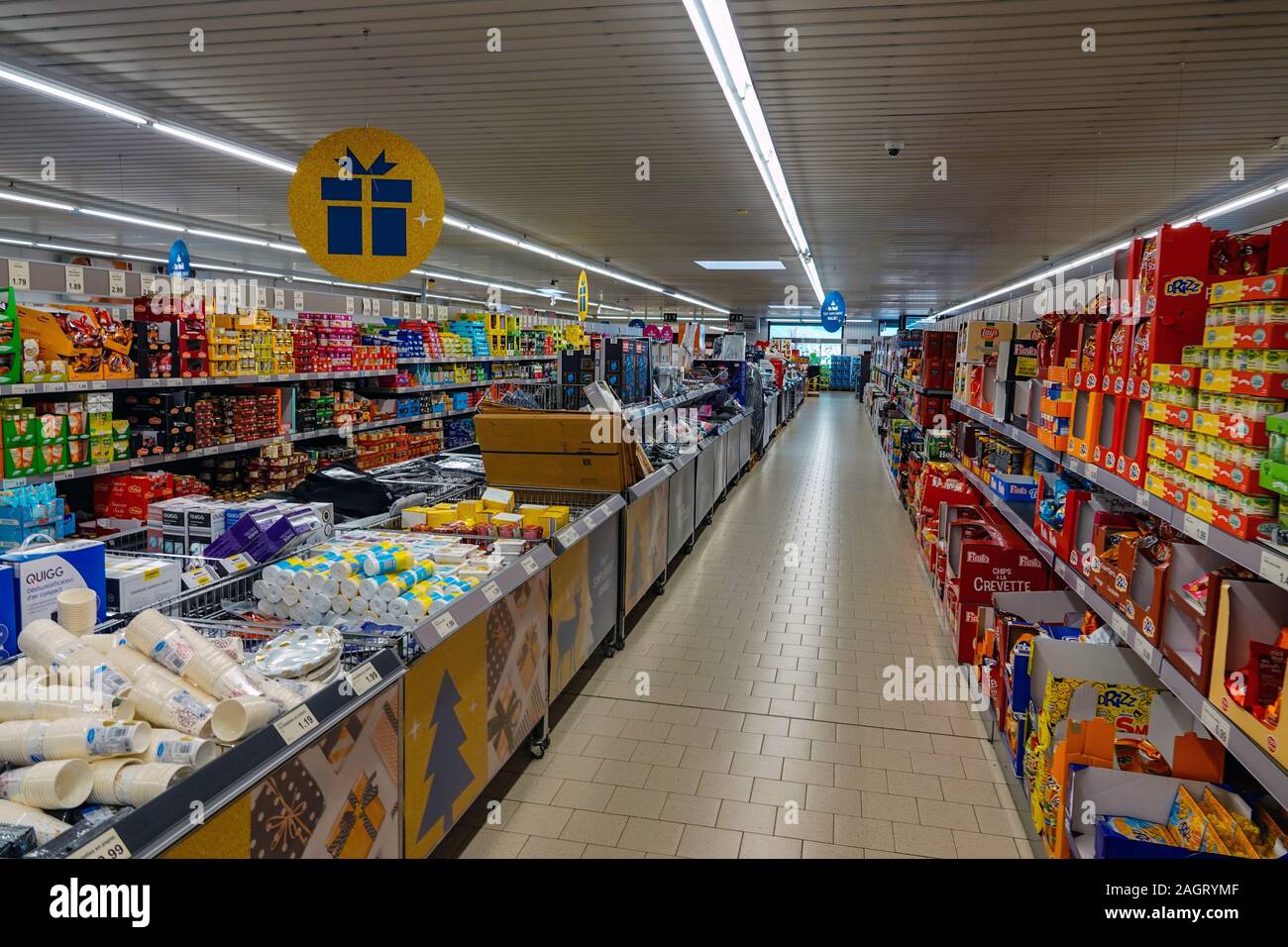 Supermercato Aldi, isola centrale occasioni, Francia Foto Stock