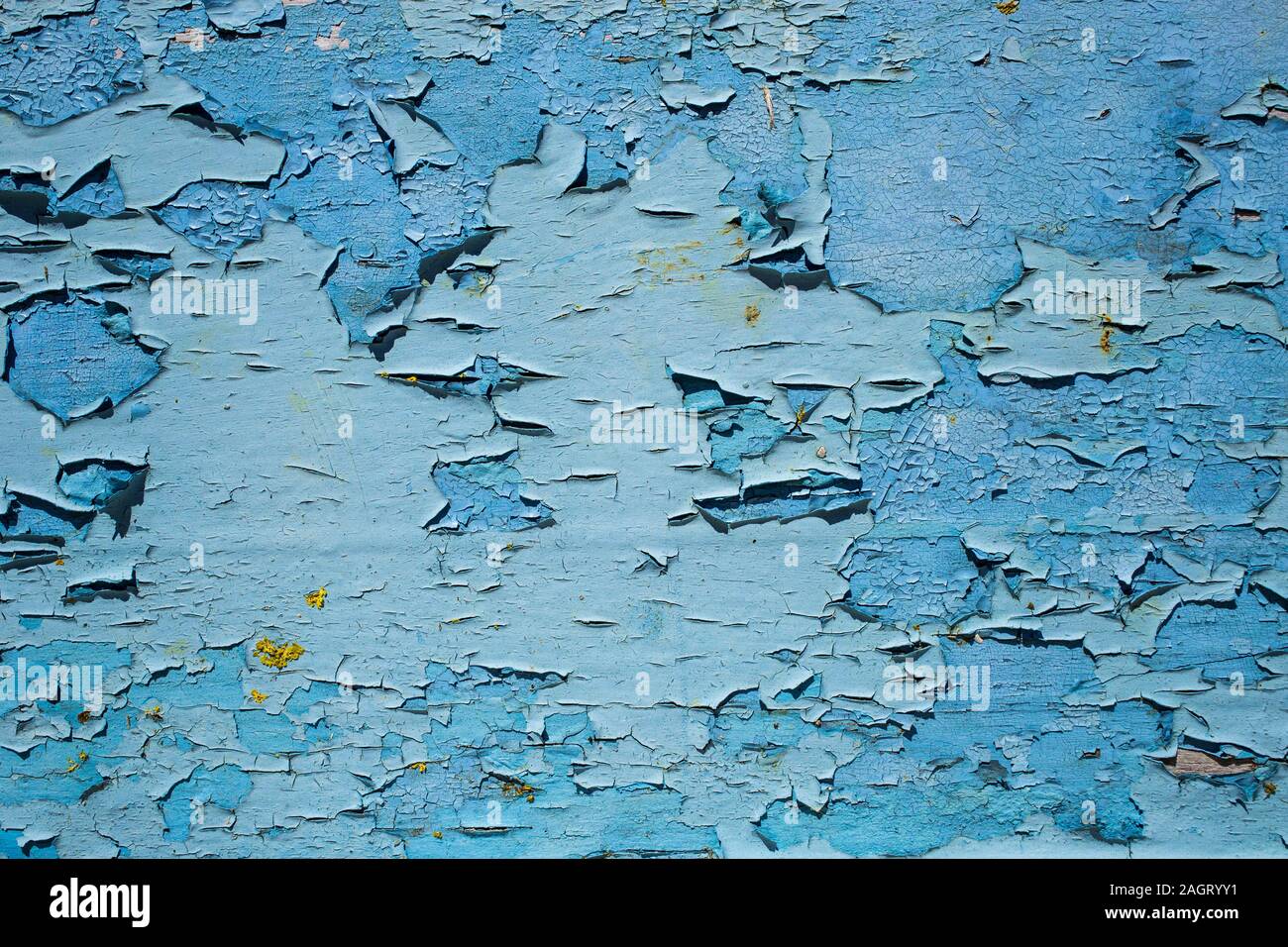 Peeling vernice blu texture di sfondo con dure shaddows Foto Stock