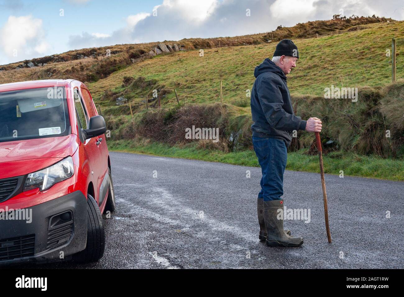 Irish Farmer, Valentia Island County Kerry, Irlanda Foto Stock