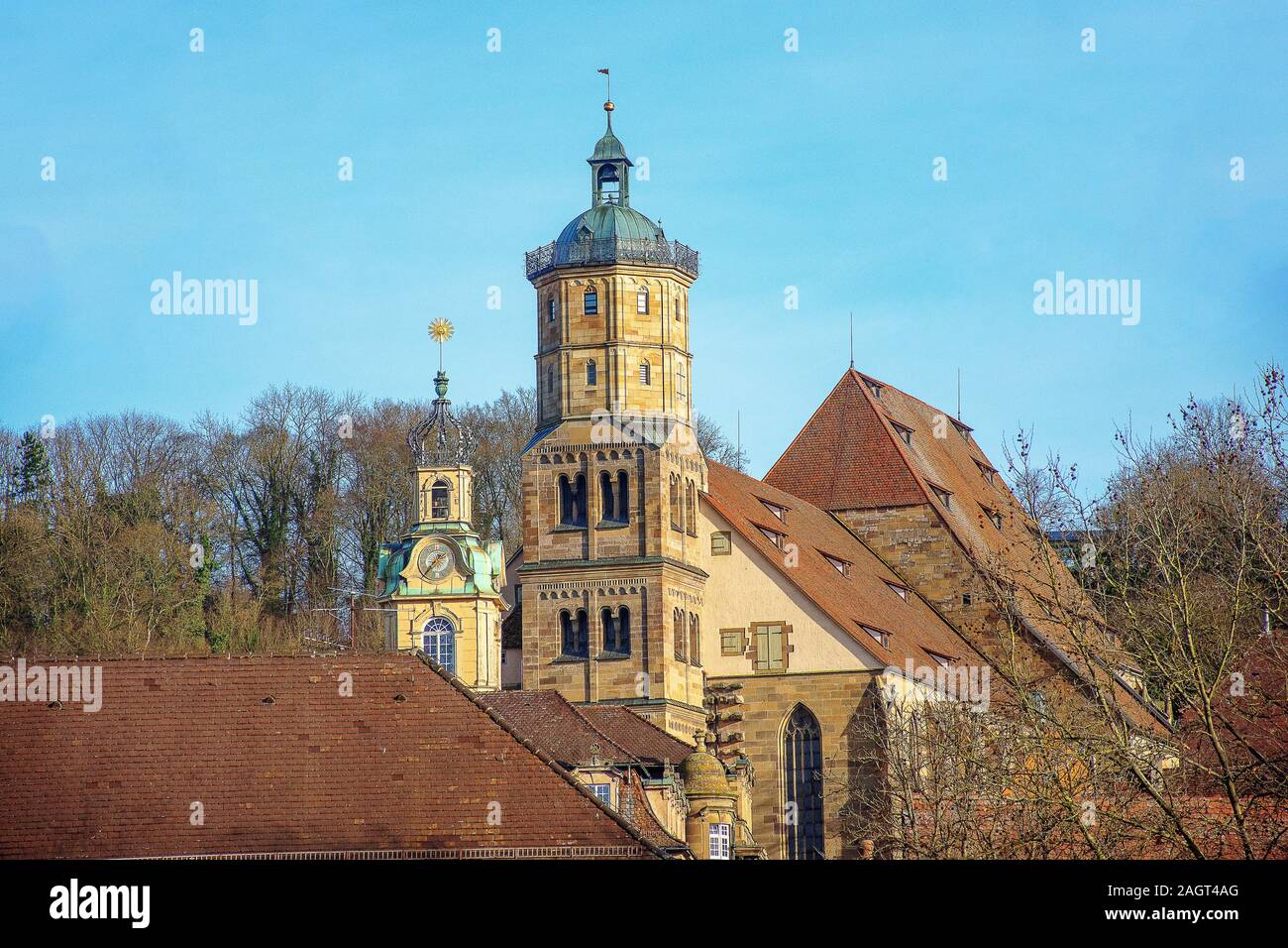 Ev. Stadtkirche San Michele in Schwäbisch Hall • Baden-Württemberg, Deutschland Foto Stock