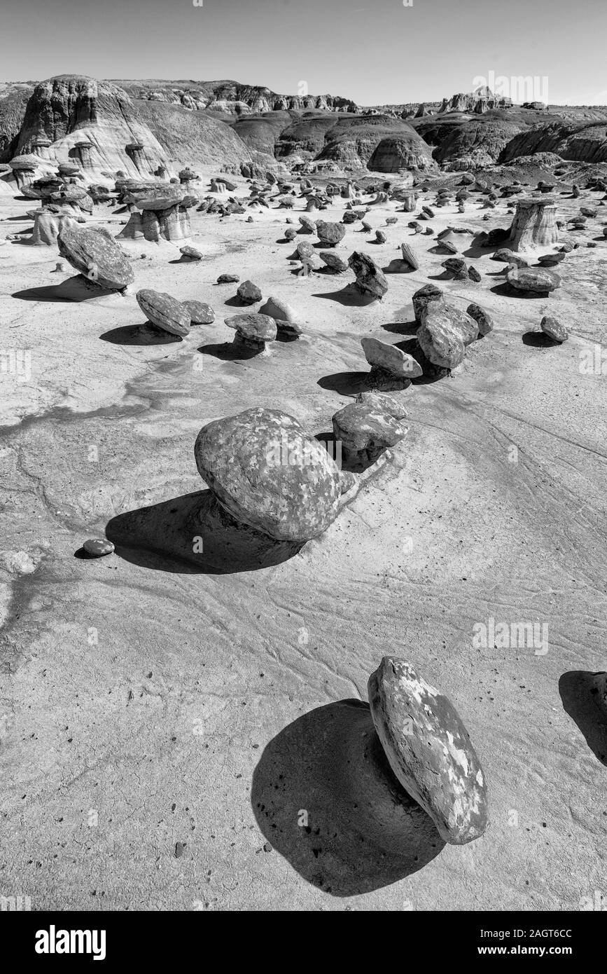 Disegni e modelli di erosione in Ah-Shi-Sle-Pah, Bisti Badlands, Nuovo Messico Foto Stock