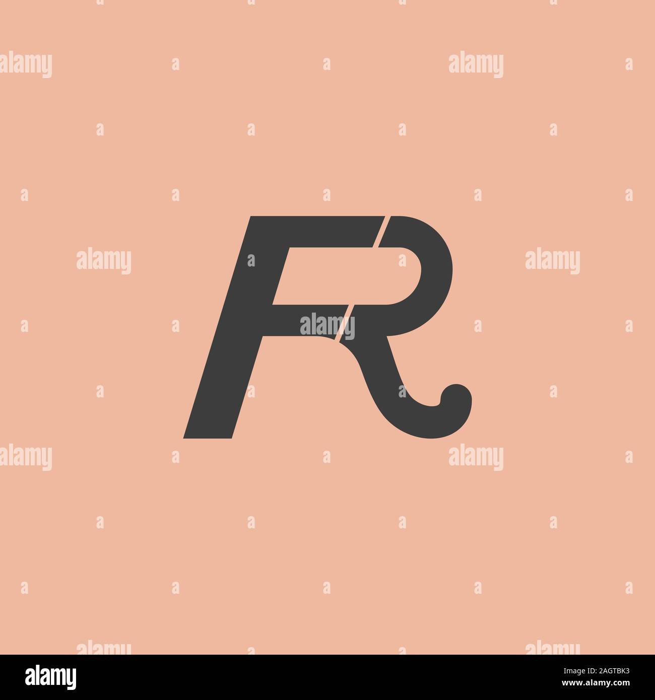 Lettera iniziale fr o logo rf disegni vettoriali Illustrazione Vettoriale