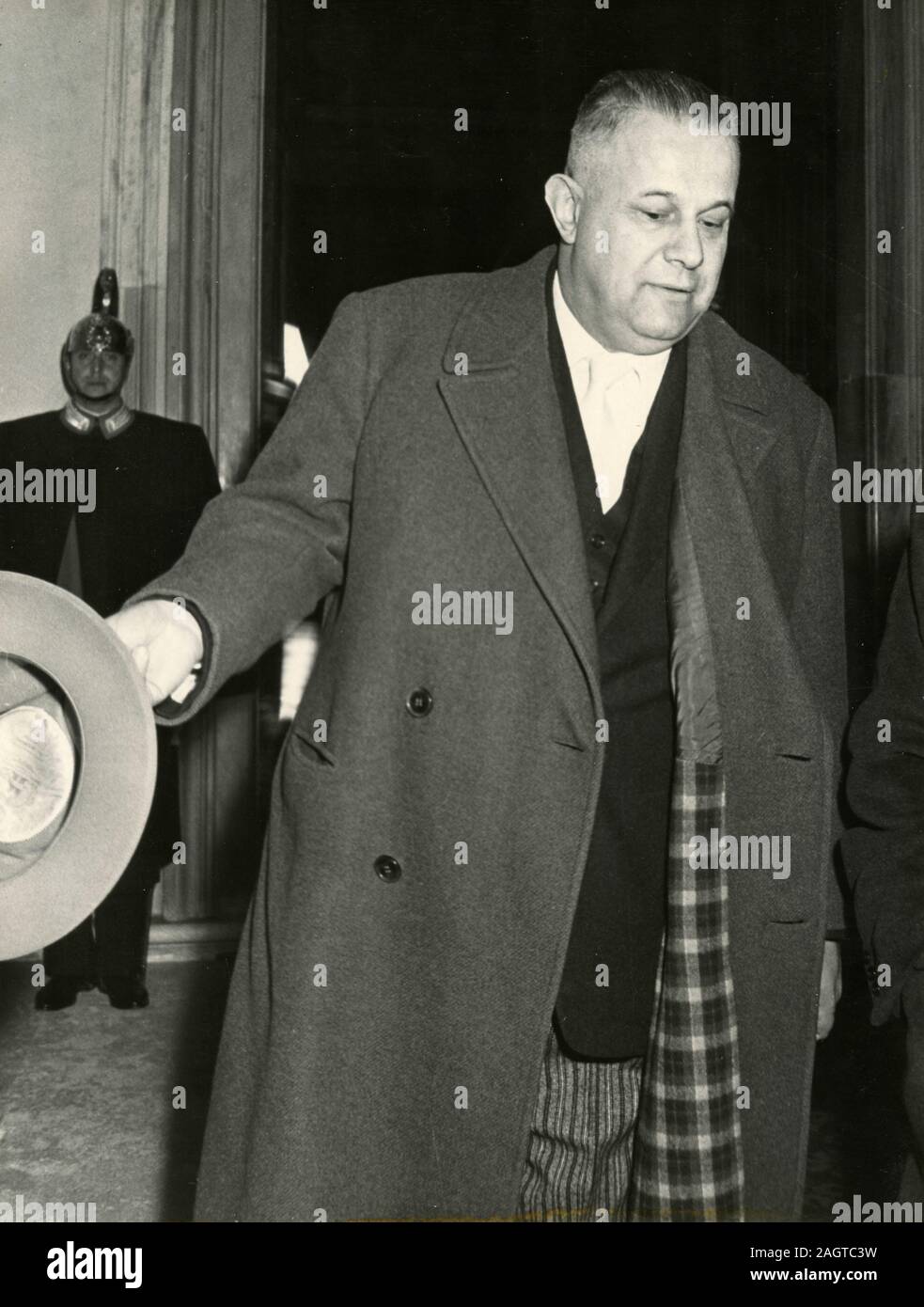 Politico italiano Ministro Giuseppe Bettiol, Roma, Italia 1959 Foto Stock