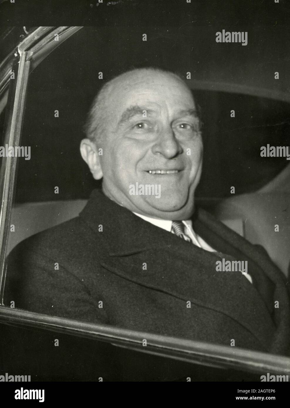 Politico italiano Presidente del Senato Cesare Merzagora, Roma, Italia degli anni cinquanta Foto Stock