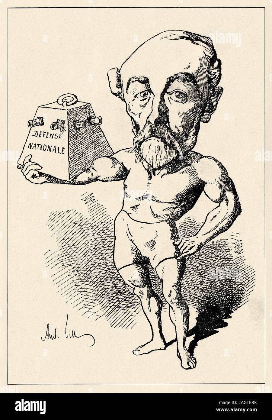 Ritratto satirico di Pierre Frédéric Dorian, nato il 24 gennaio 1814 a Montbéliard (Doubs) e morì il 14 aprile 1873 a Parigi, è un fabbro e Foto Stock