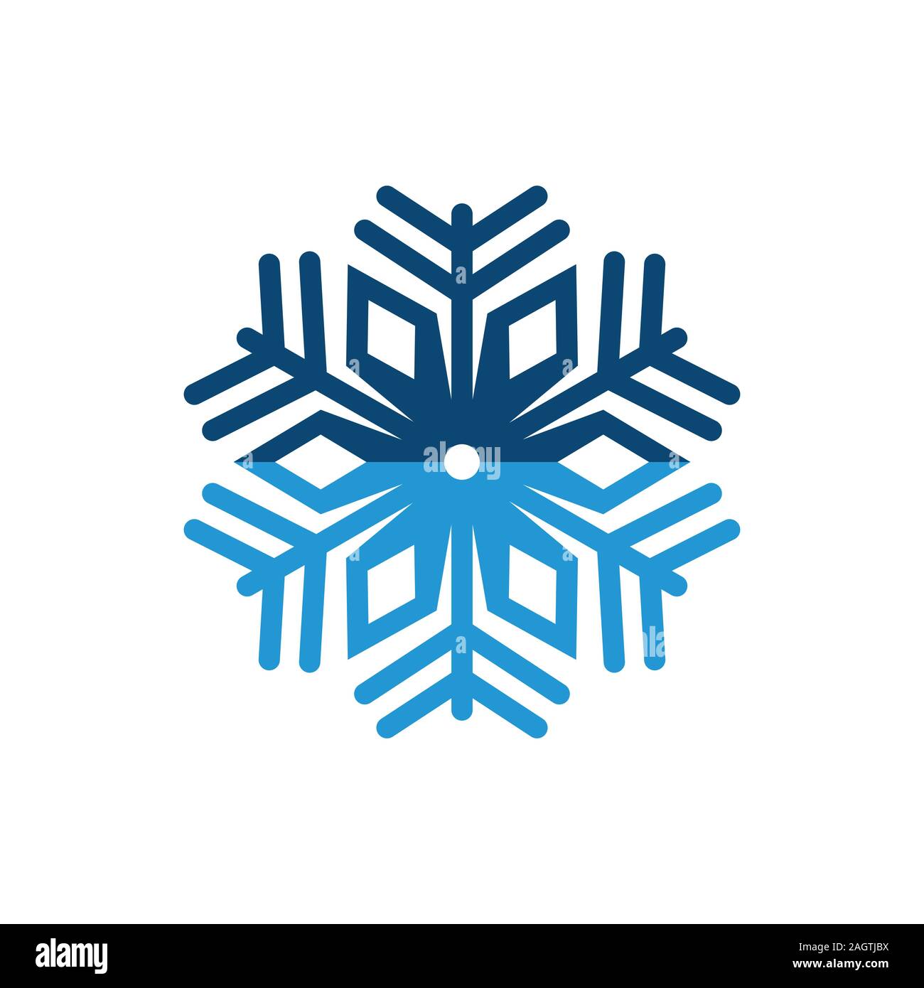 Carino il simbolo del fiocco di neve icona Vettore, vacanze di Natale il simbolo del fiocco di neve invernale Logo Design. Il simbolo del fiocco di neve blu illustrazione vettoriale con sfondo bianco. Illustrazione Vettoriale