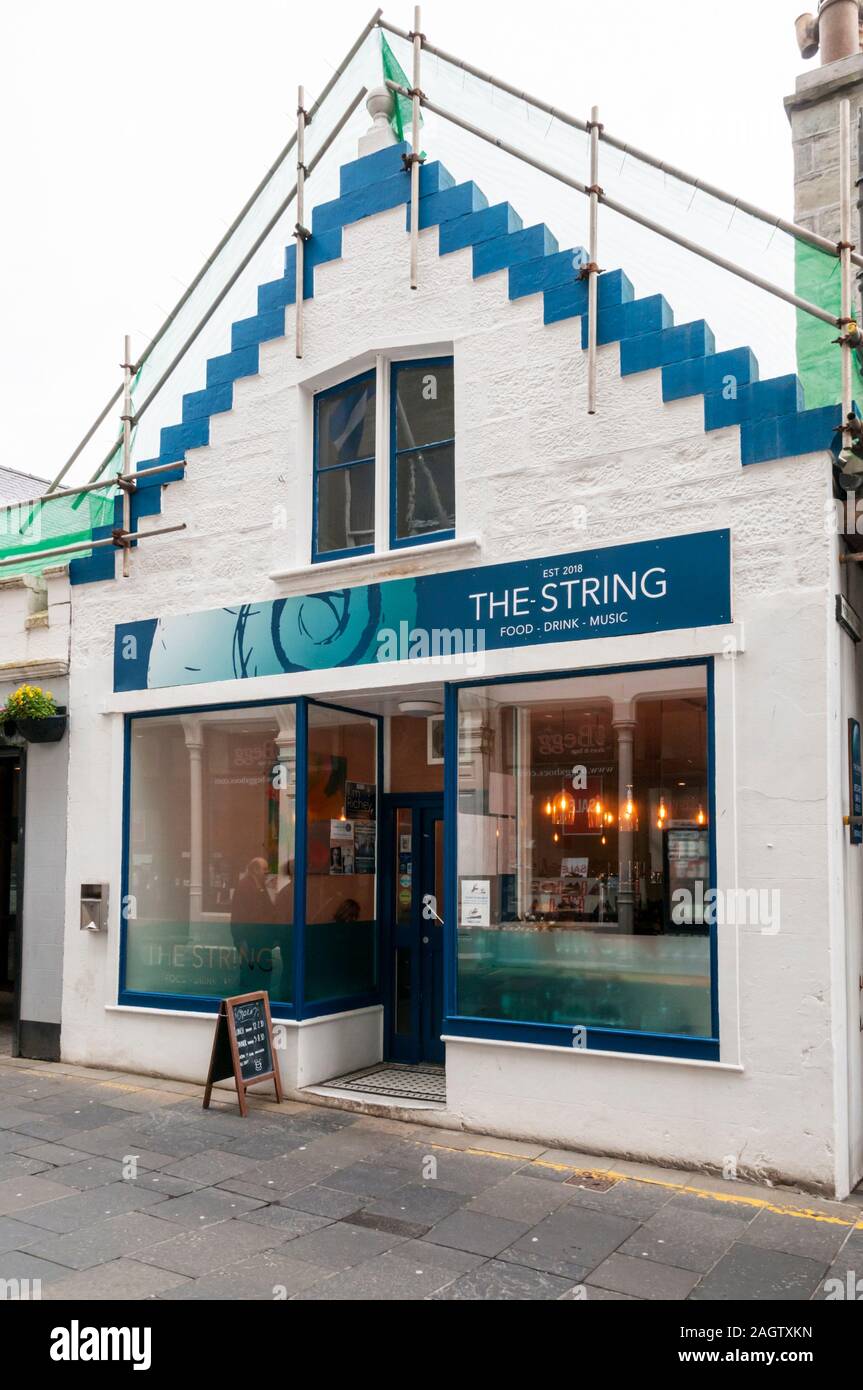 La stringa bar ristorante in Commercial Street, Lerwick, Shetland. Foto Stock