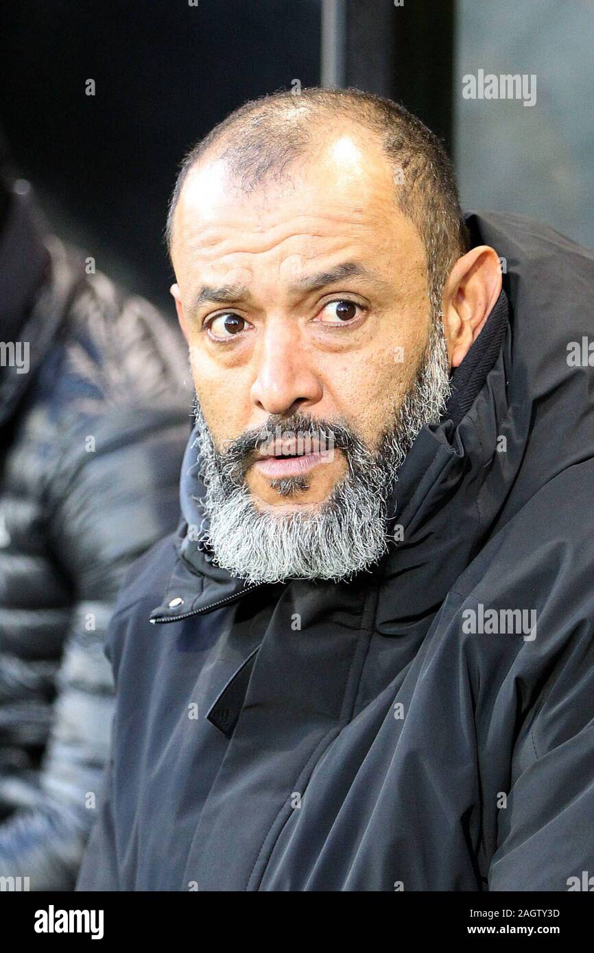 Norwich, Regno Unito. Xxi Dec, 2019. Wolverhampton Wanderers managerÊNuno durante il match di Premier League tra Norwich City e Wolverhampton Wanderers a Carrow Road il 21 dicembre 2019 a Norwich in Inghilterra. Credito: Immagini di PHC/Alamy Live News Foto Stock