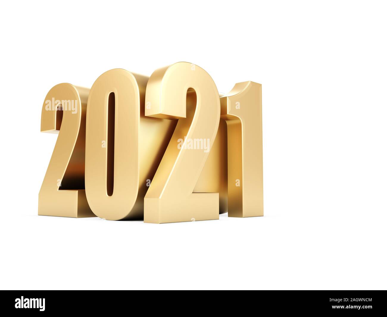 Anno Nuovo 2021 Creative Design Concept - Immagine 3D rappresentata Foto Stock