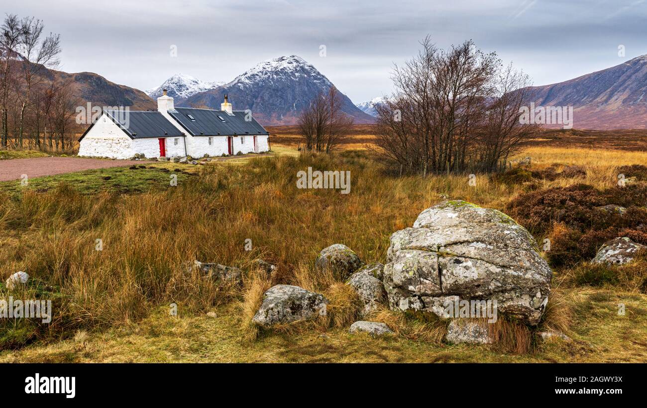 Black Rock Cottage, Glencoe, Scozia Foto Stock